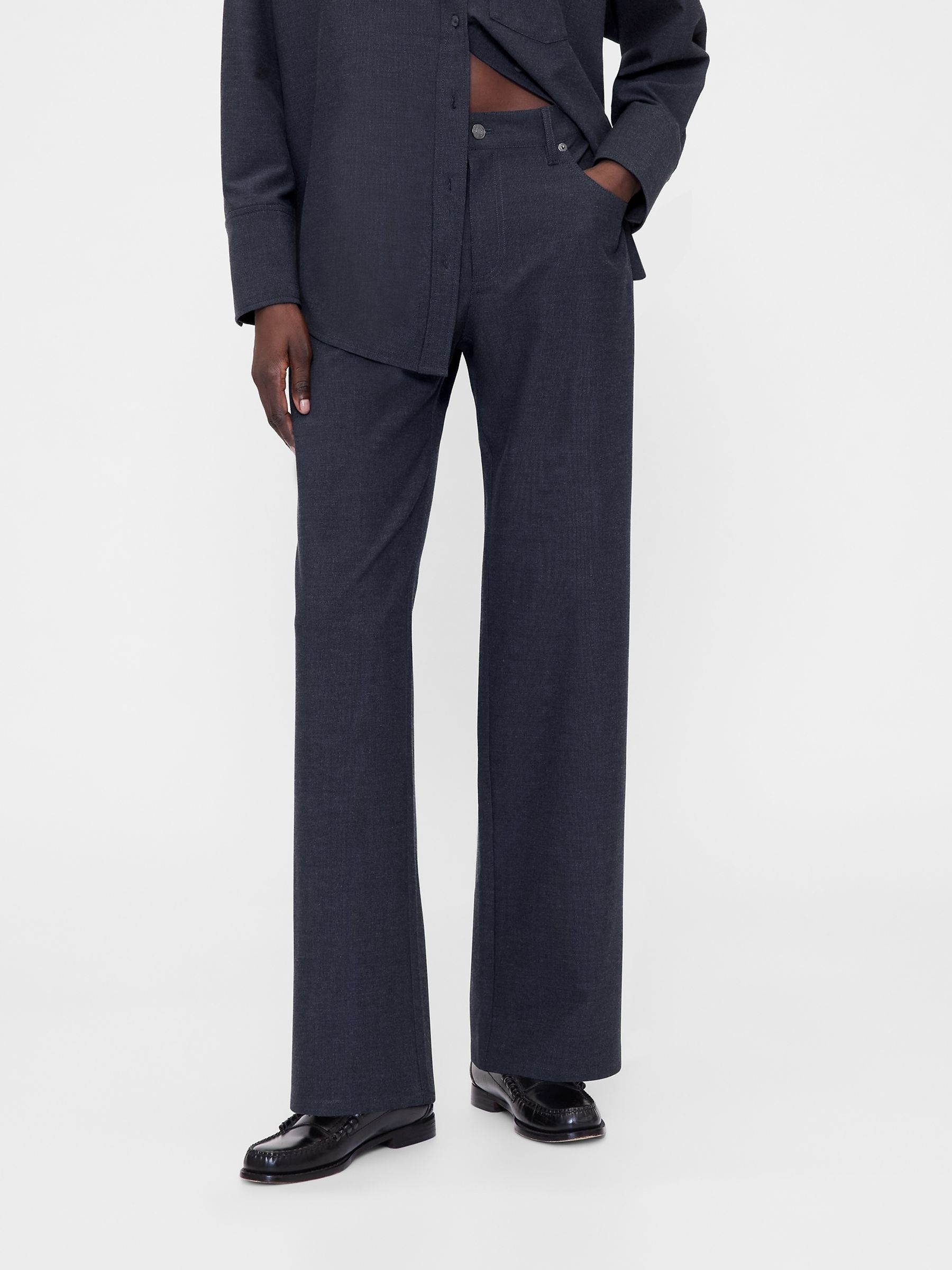 Blue Low Rise Loose Trousers - Image 1 of 5