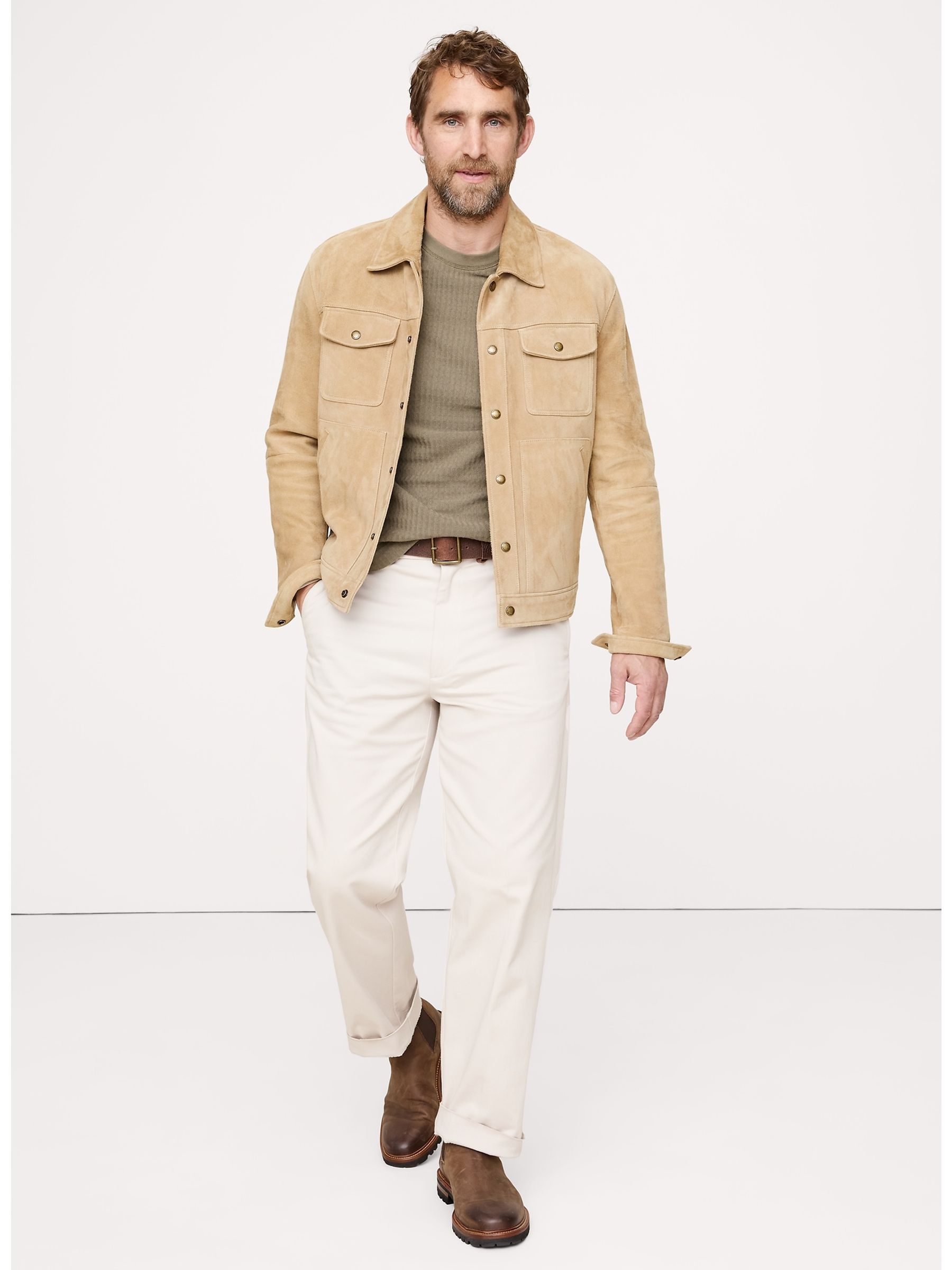 Banana Republic Green Slub Double-Knit Zig-Zag Sweatshirt - Image 3 of 4