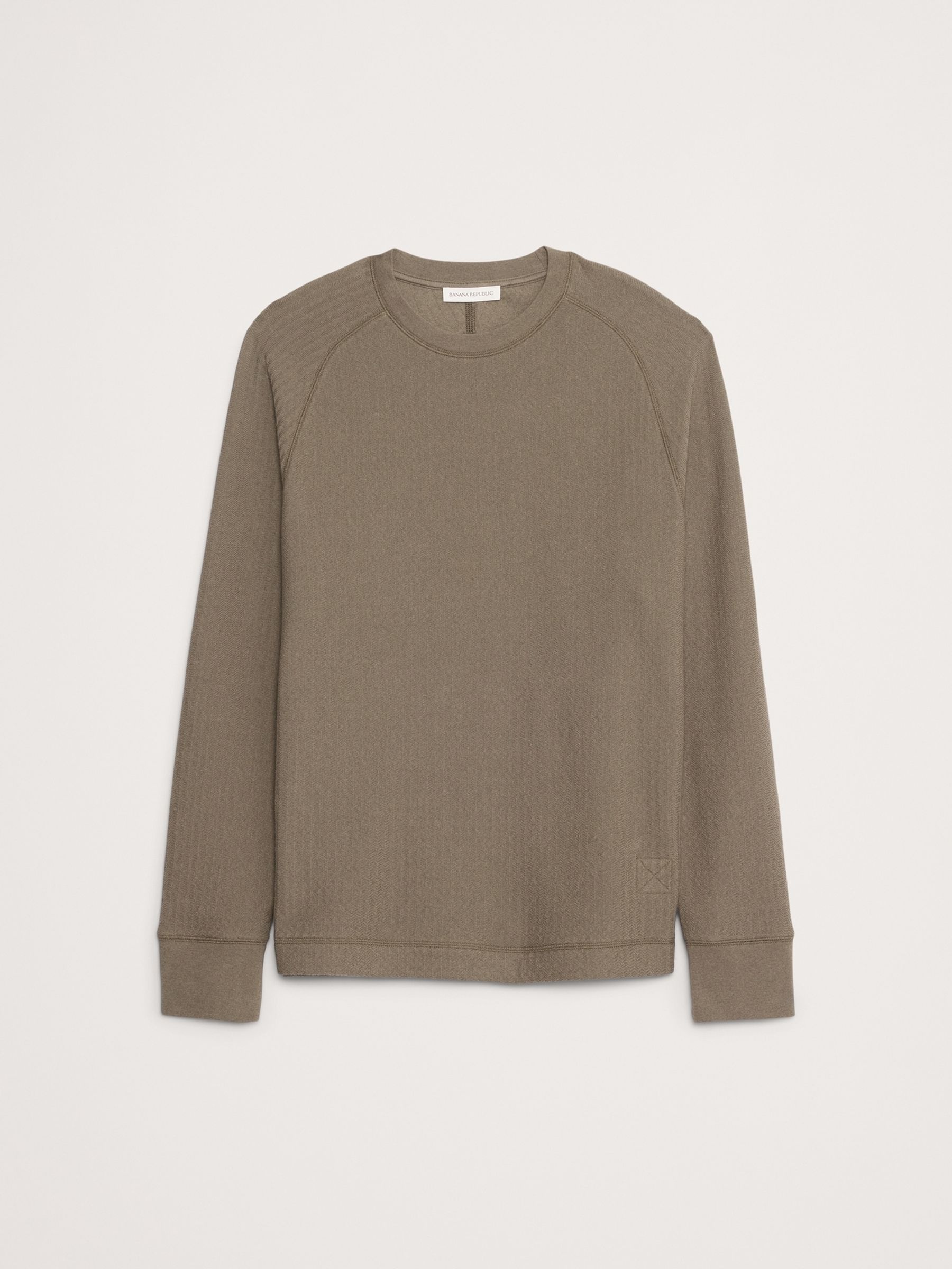 Banana Republic Green Slub Double-Knit Zig-Zag Sweatshirt - Image 4 of 4