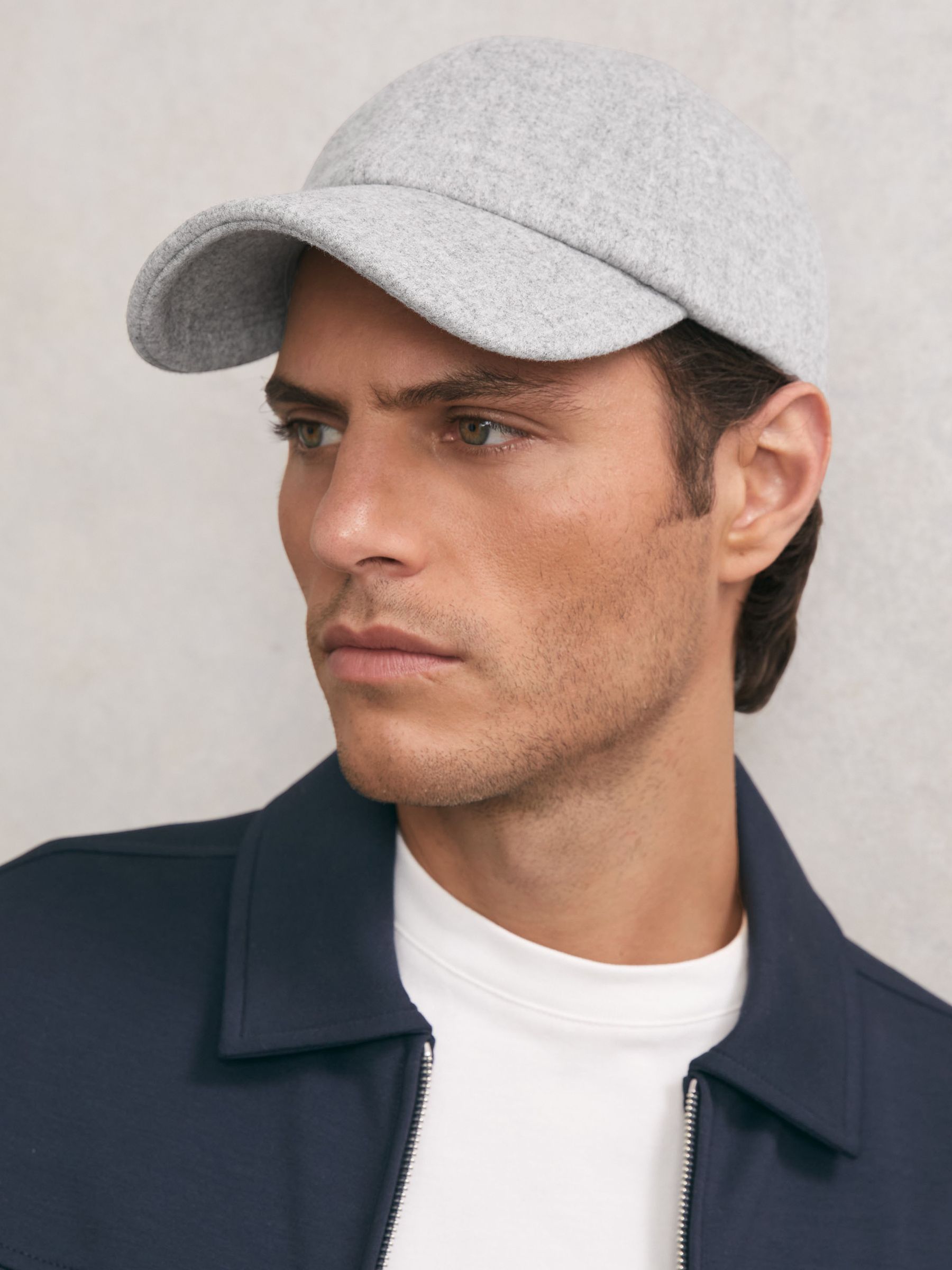 Wool-Blend Baseball Cap in Soft Grey - Image 2 of 5