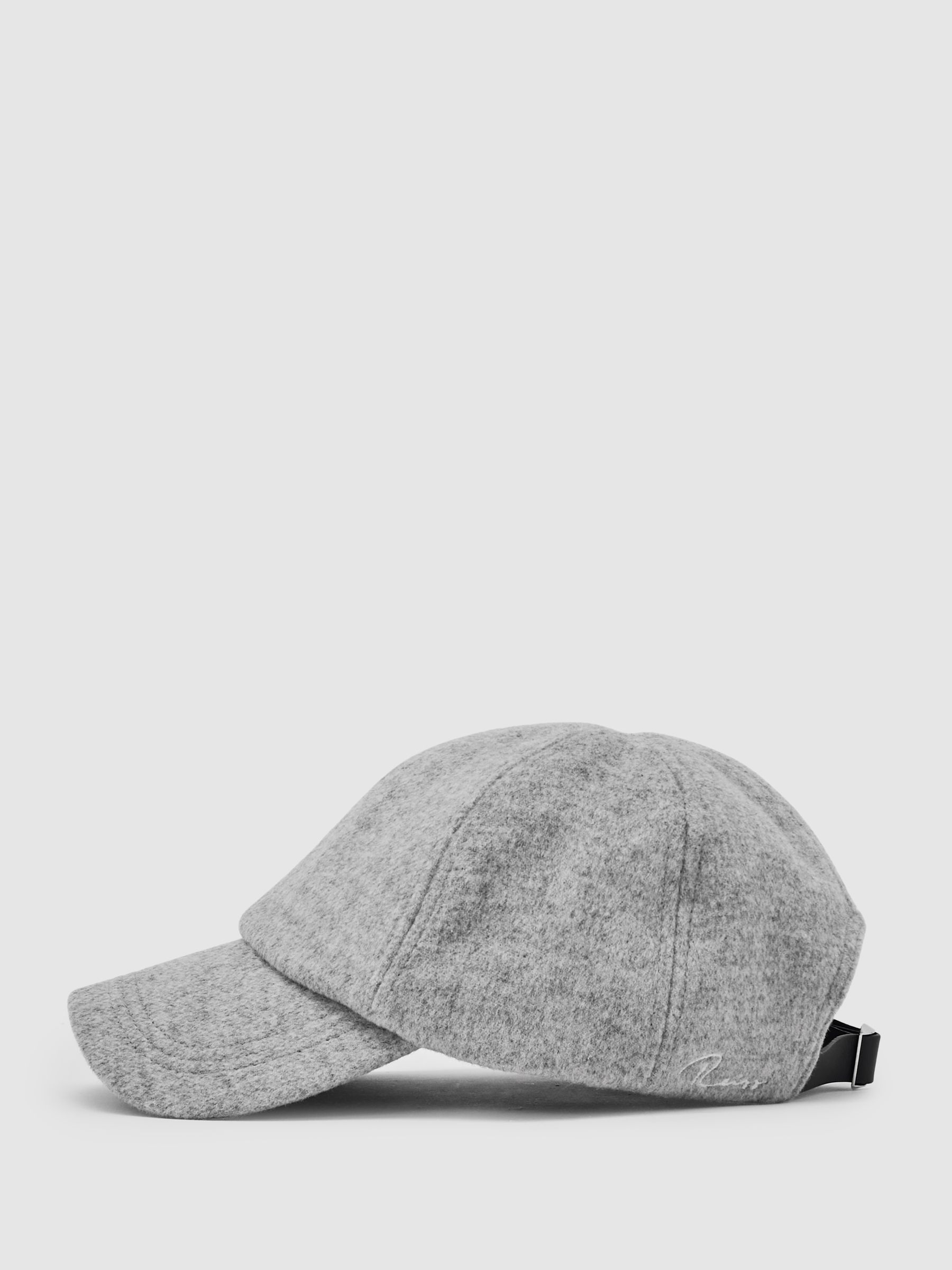 Wool-Blend Baseball Cap in Soft Grey - Image 3 of 5