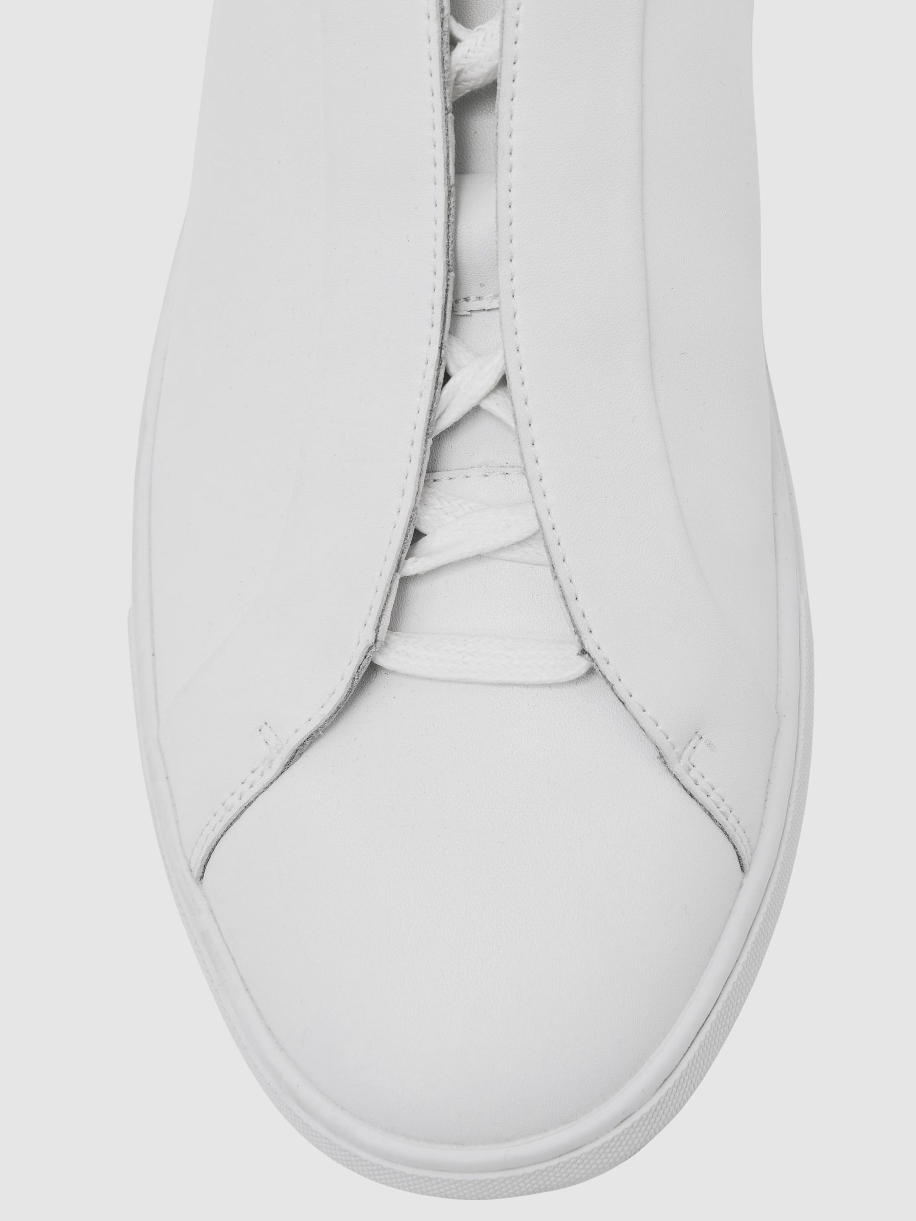 Bonded-Leather Concealed-Lace Trainers in White - image 2