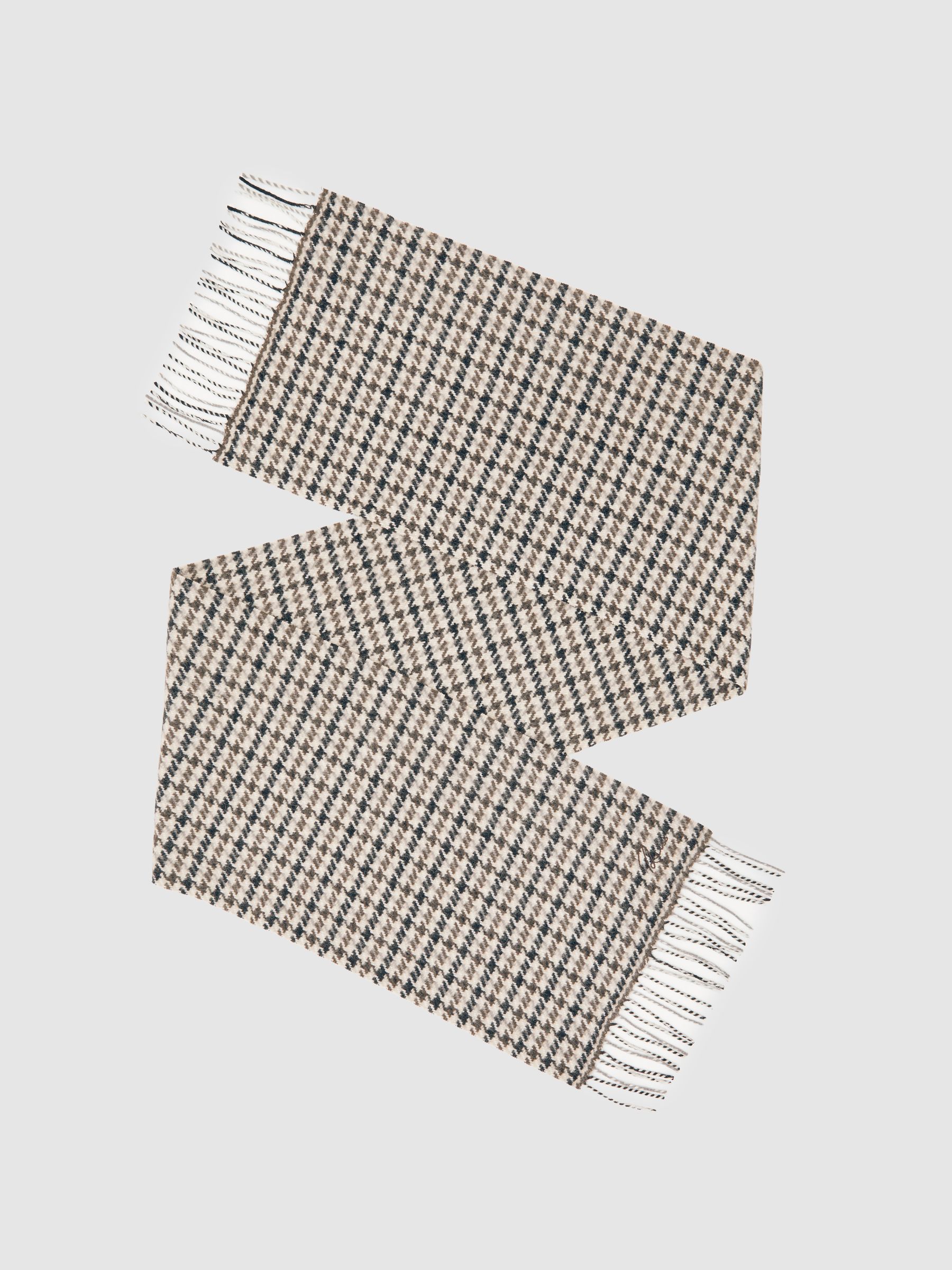 Wool-Cashmere Check Scarf in Brown Multi - Image 1 of 6