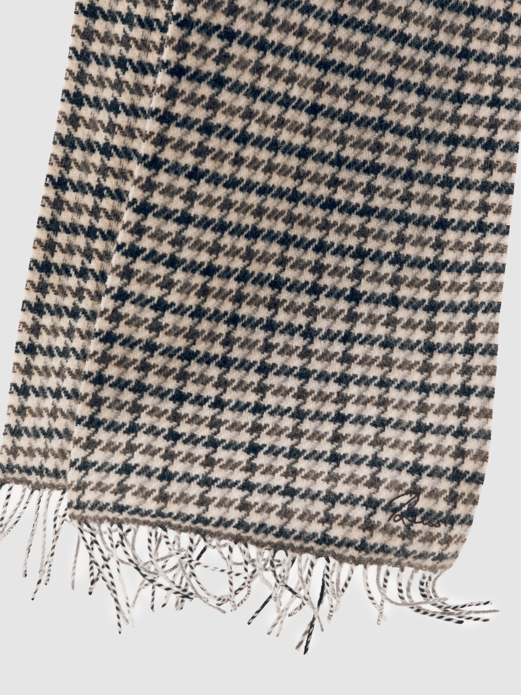 Wool-Cashmere Check Scarf in Brown Multi - image 2