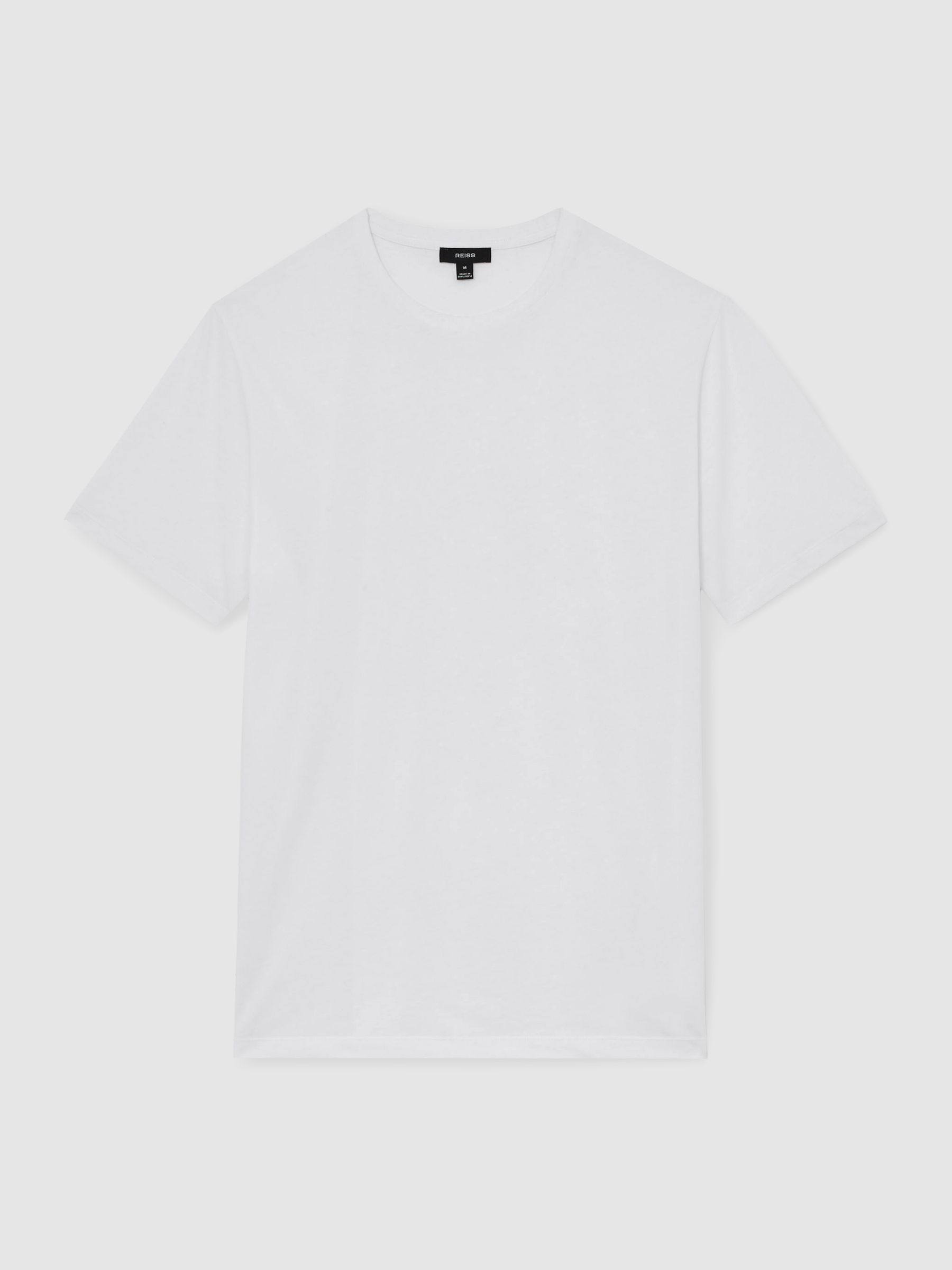 Cotton Crew-Neck T-Shirt in White - Image 2 of 6