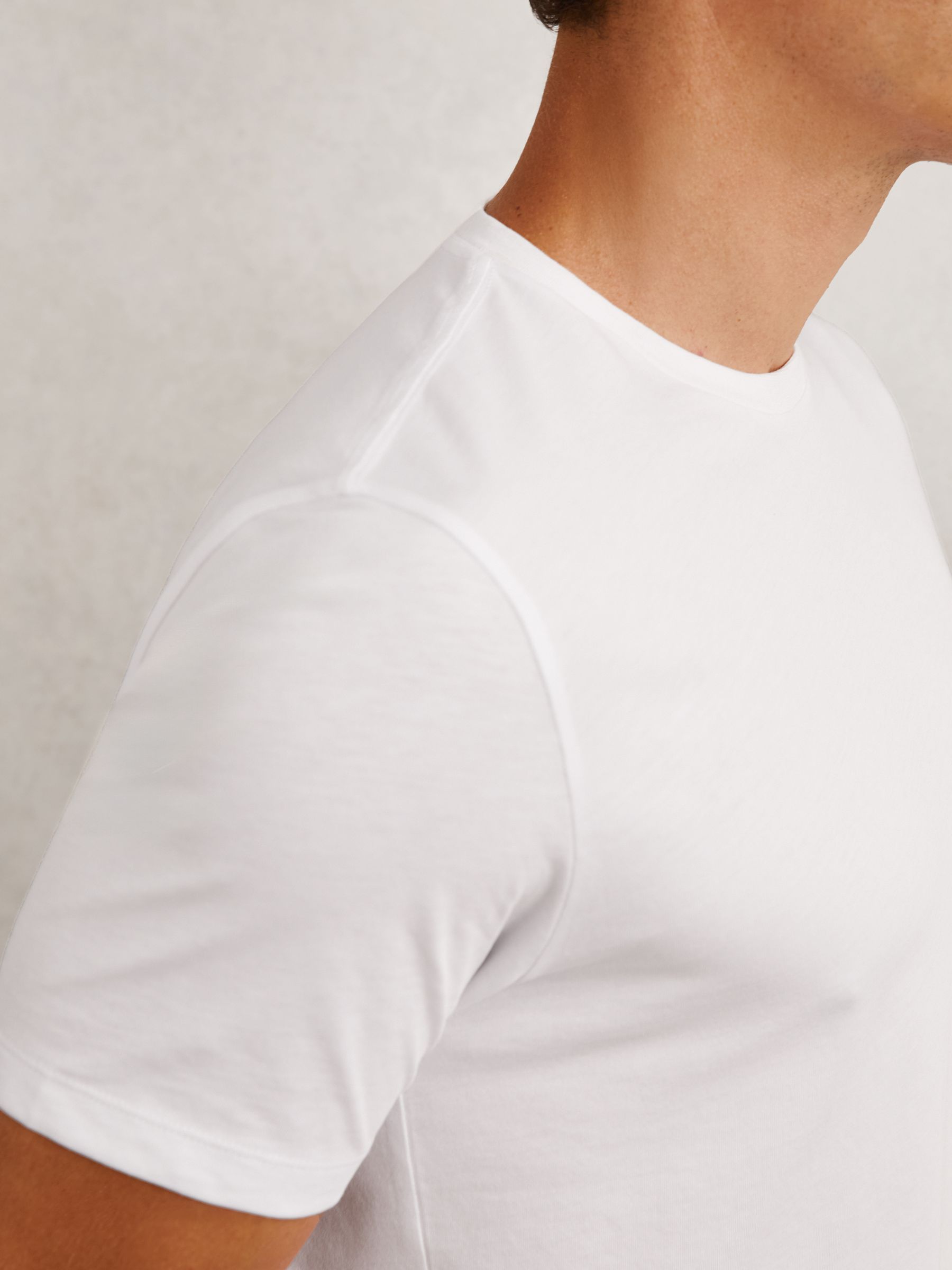 Cotton Crew-Neck T-Shirt in White - Image 3 of 6