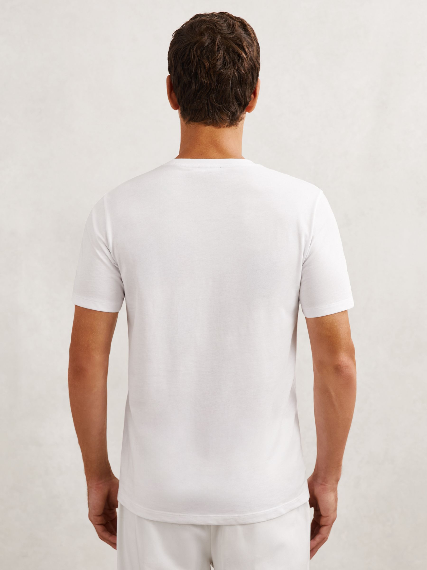 Cotton Crew-Neck T-Shirt in White - Image 5 of 6