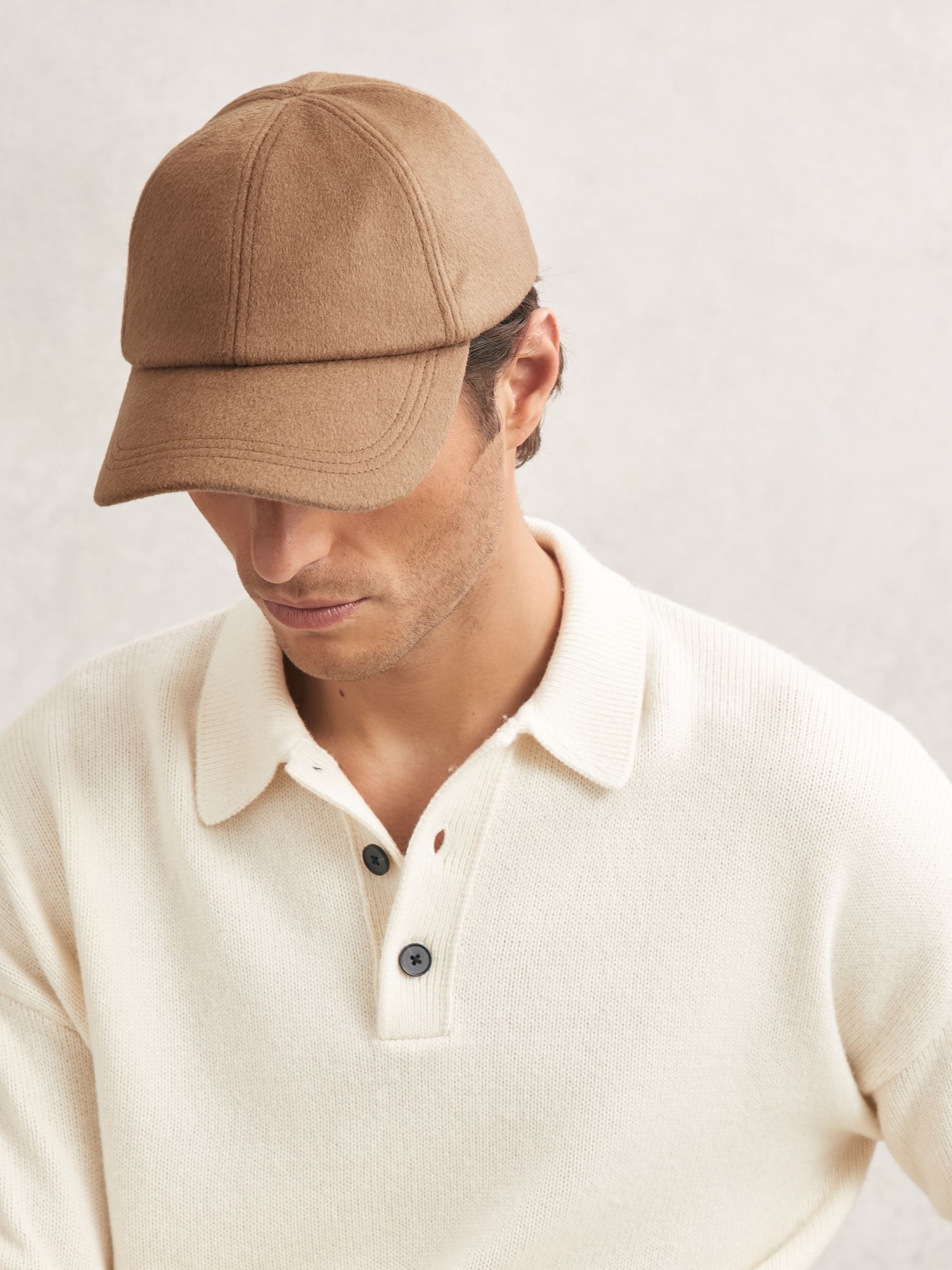 Wool-Blend Baseball Cap in Light Brown - image 1