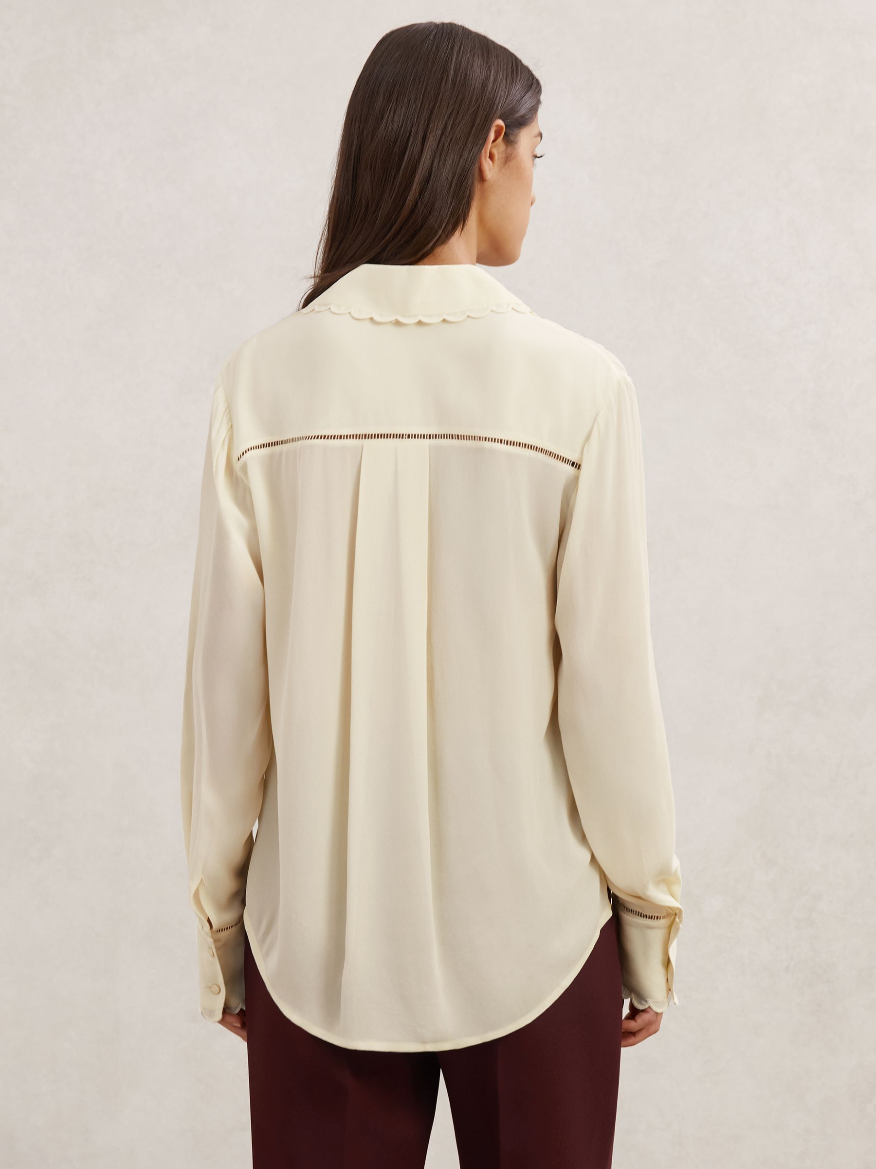 Scallop-Trim Ladder-Stitch Shirt in Cream - image 3