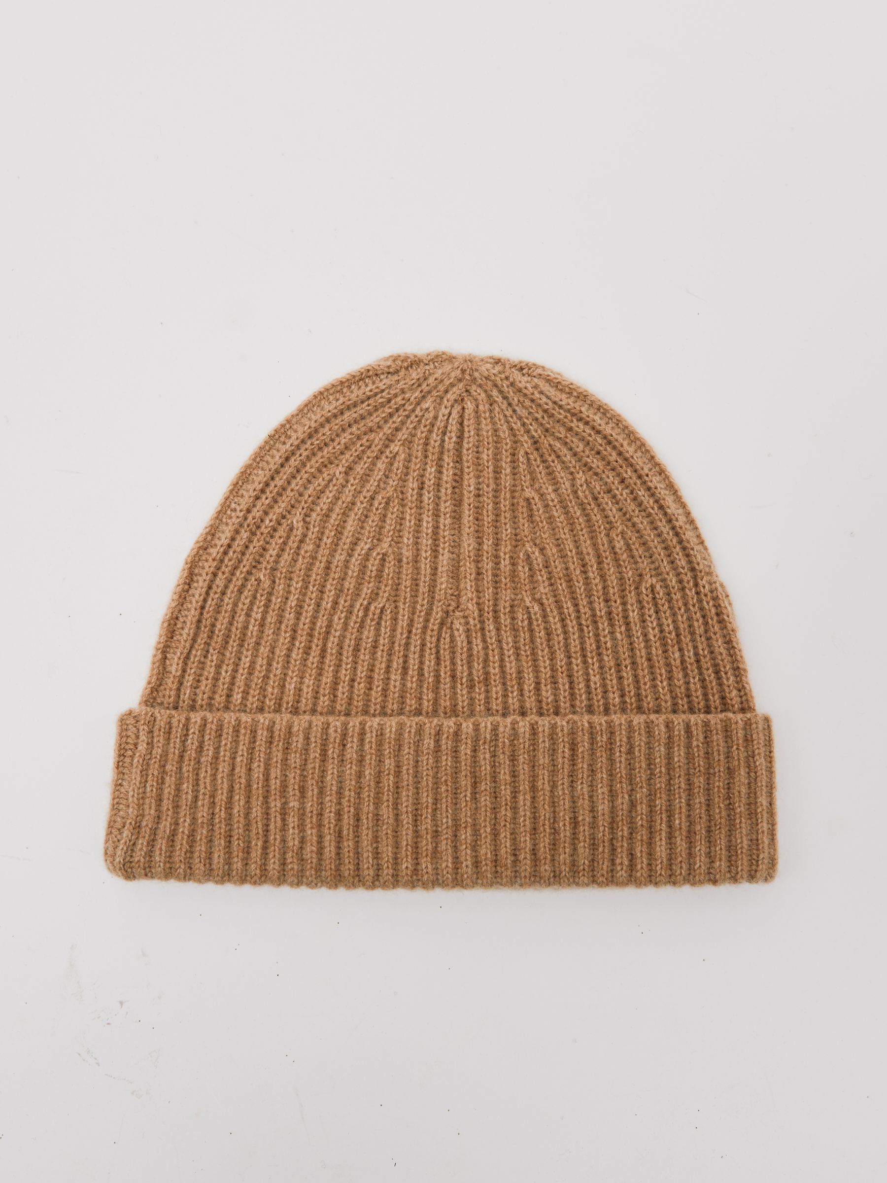 Atelier 100% Cashmere Rib-Knit Beanie in Oatmeal - Image 2 of 5