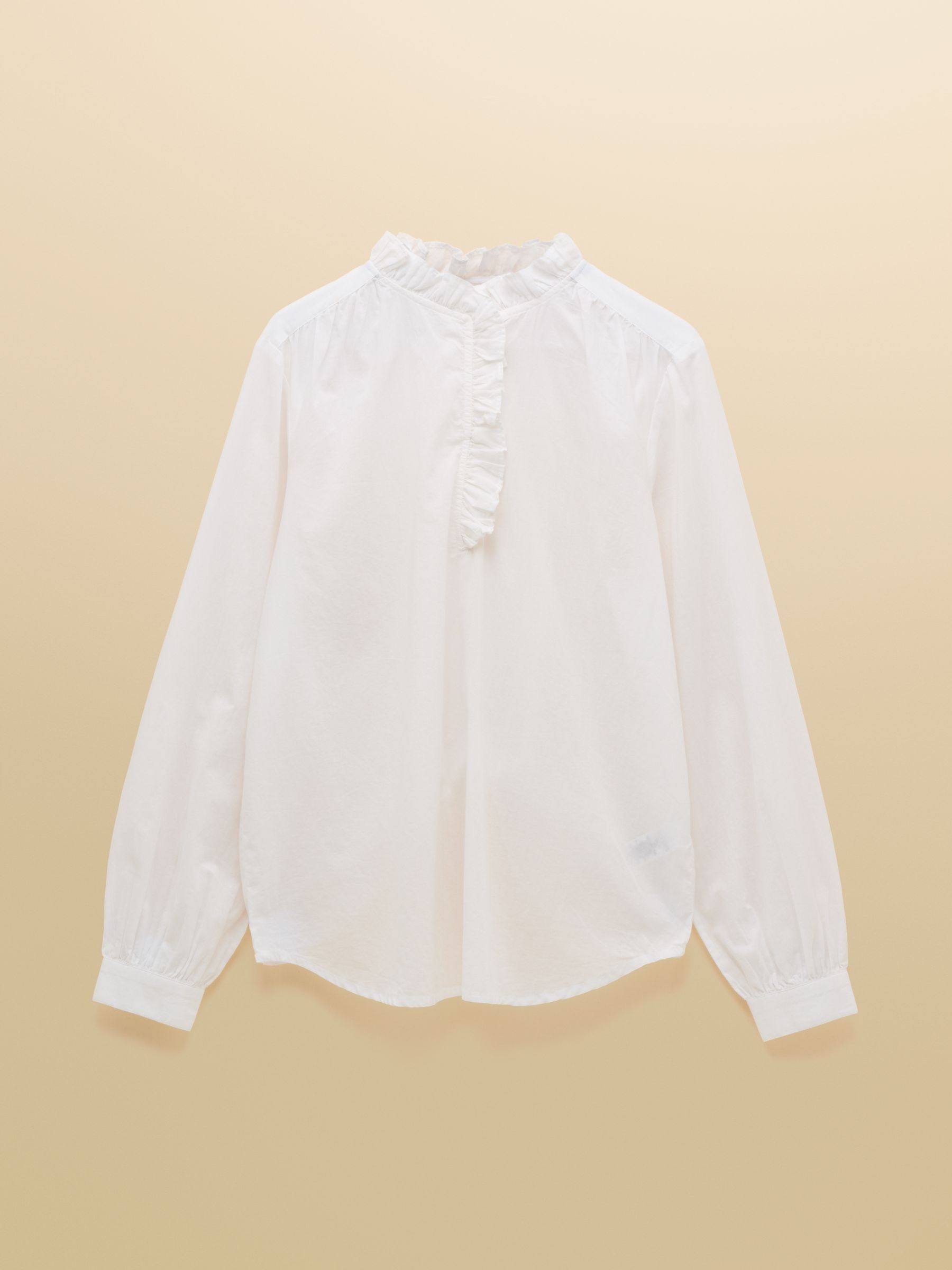 Melanie White Ruffle Collar Long Sleeve Blouse - Image 7 of 7