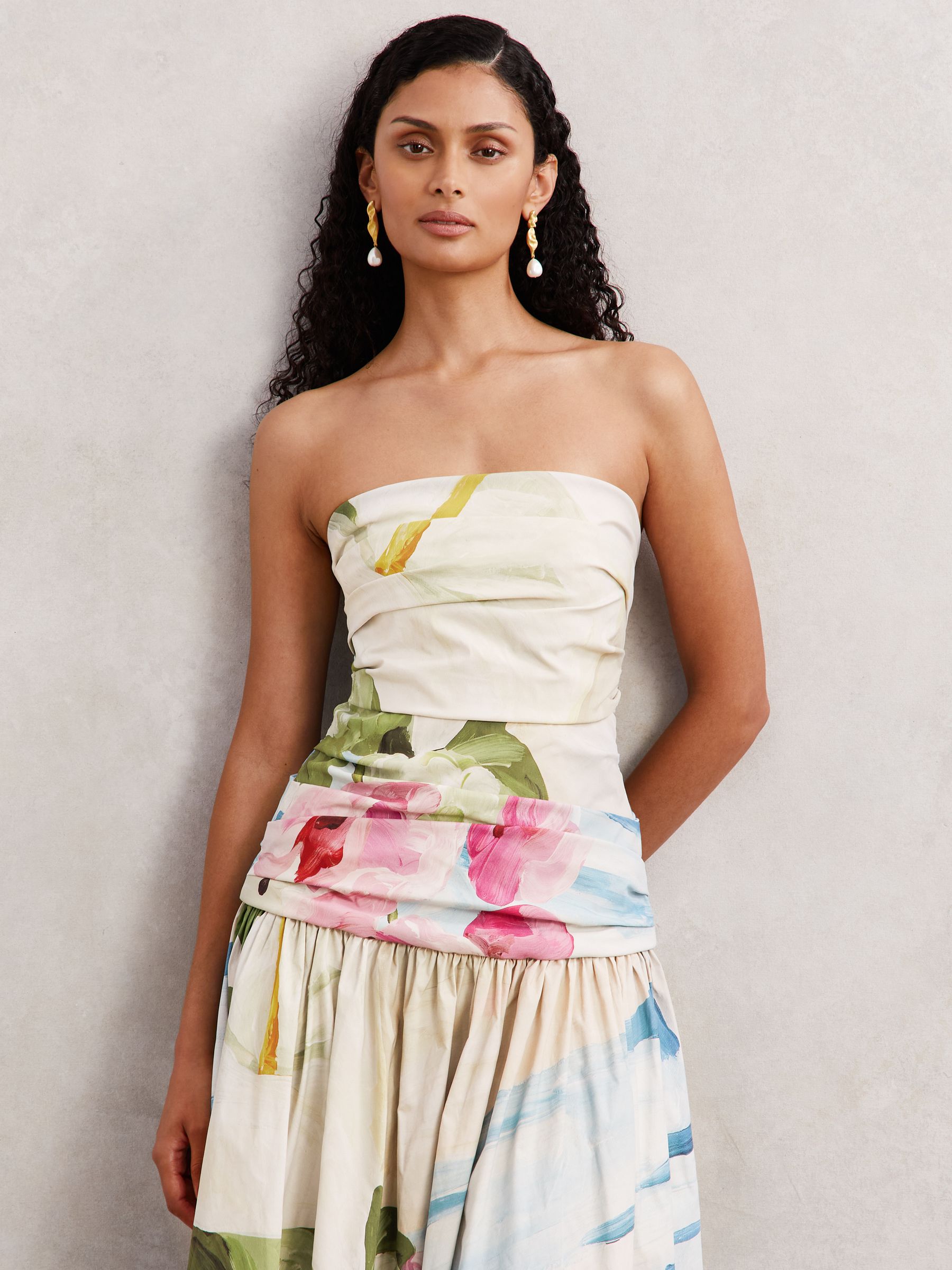 Acler Orange Print Nershall Maxi Dress in Orange Print - Image 3 of 5