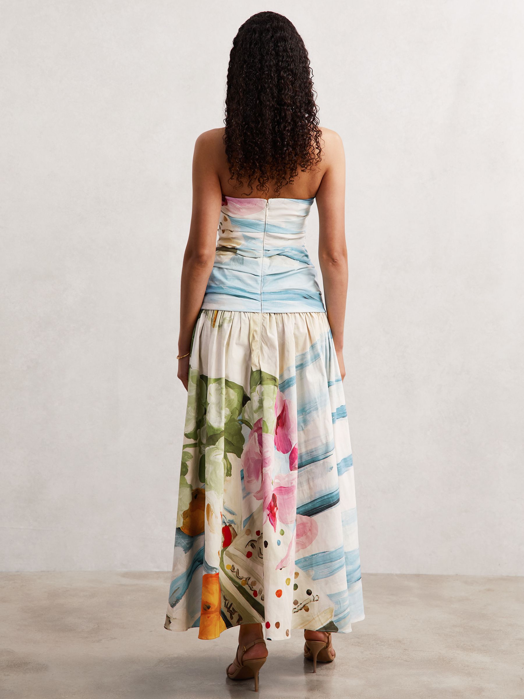 Acler Orange Print Nershall Maxi Dress in Orange Print - Image 4 of 5