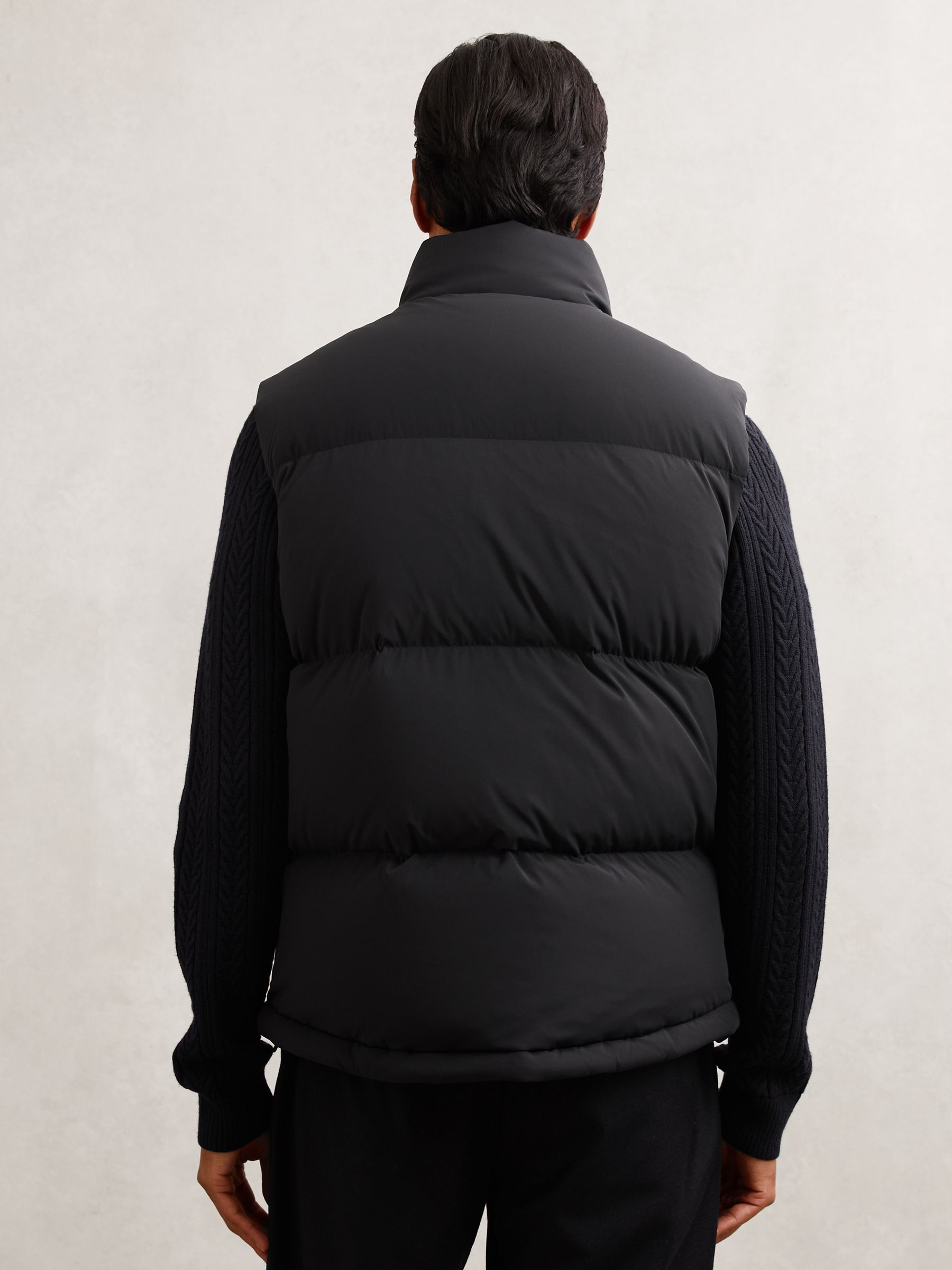 Quilted Zip-Through Puffer Gilet in Navy - Image 6 of 7