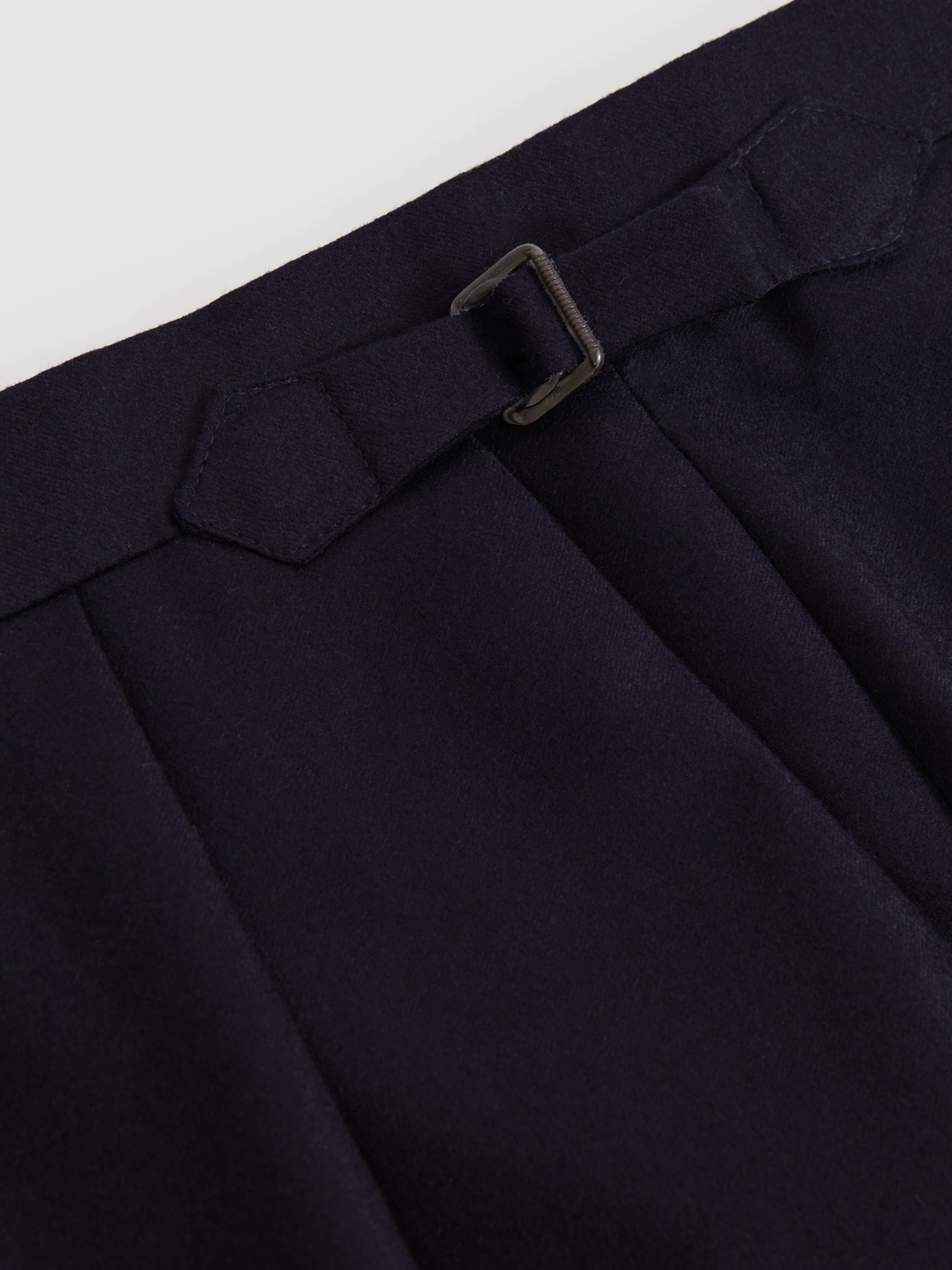 Cotton-Blend Tapered Trousers in Navy - image 3