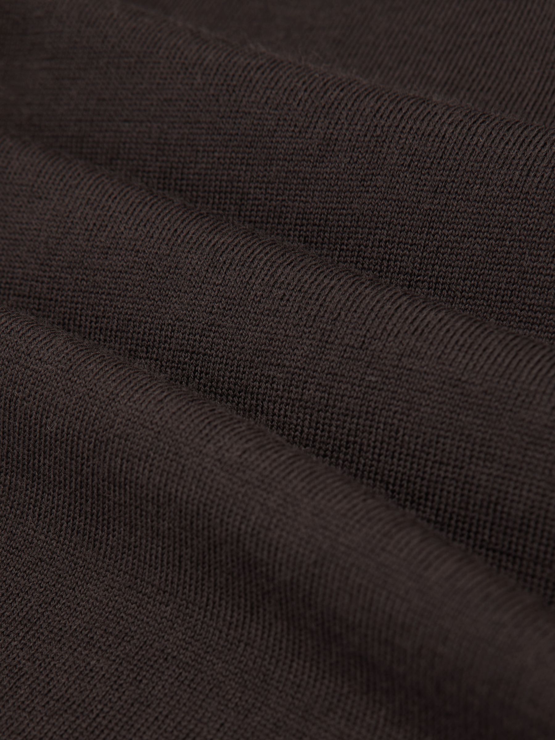 Wool Long-Sleeve Polo Shirt in Chocolate Brown - image 3