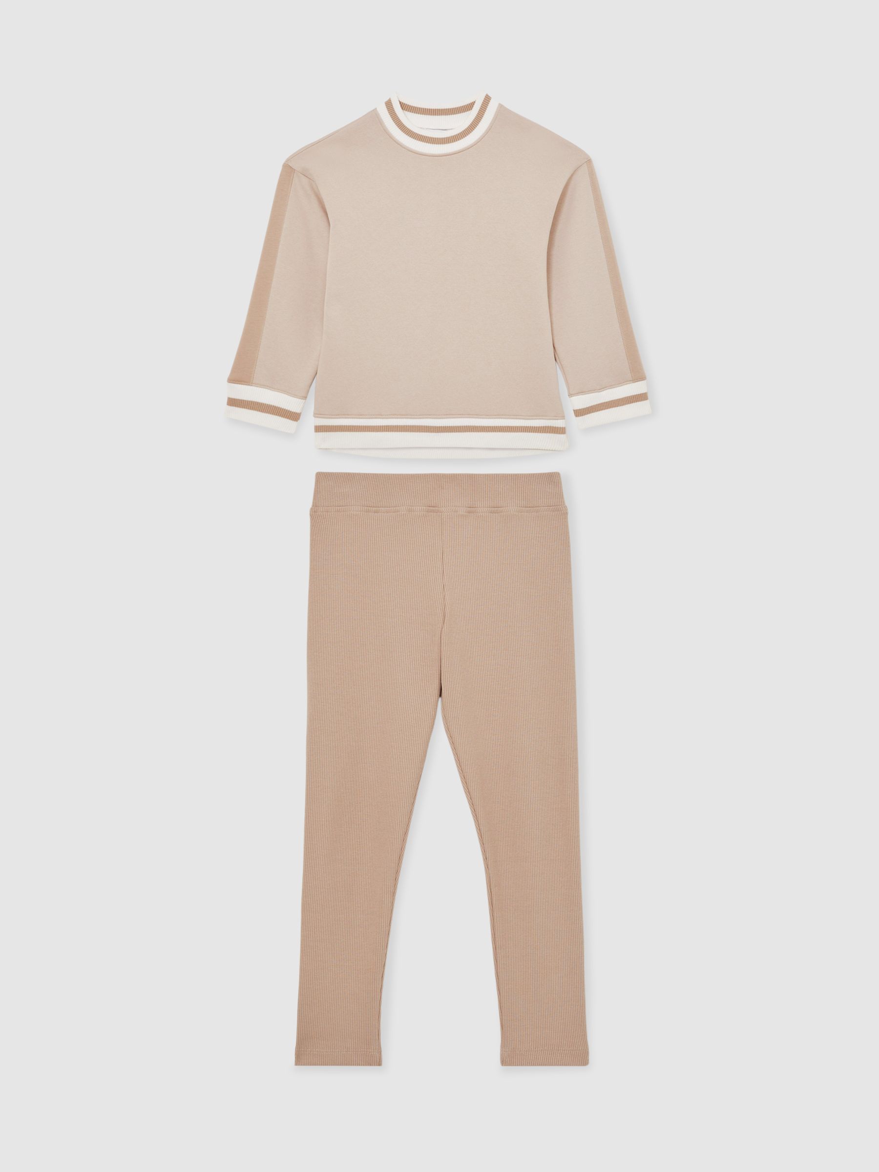 9-13 yrs Oversize Sweatshirt and Leggings Set in Neutral - Image 2 of 4