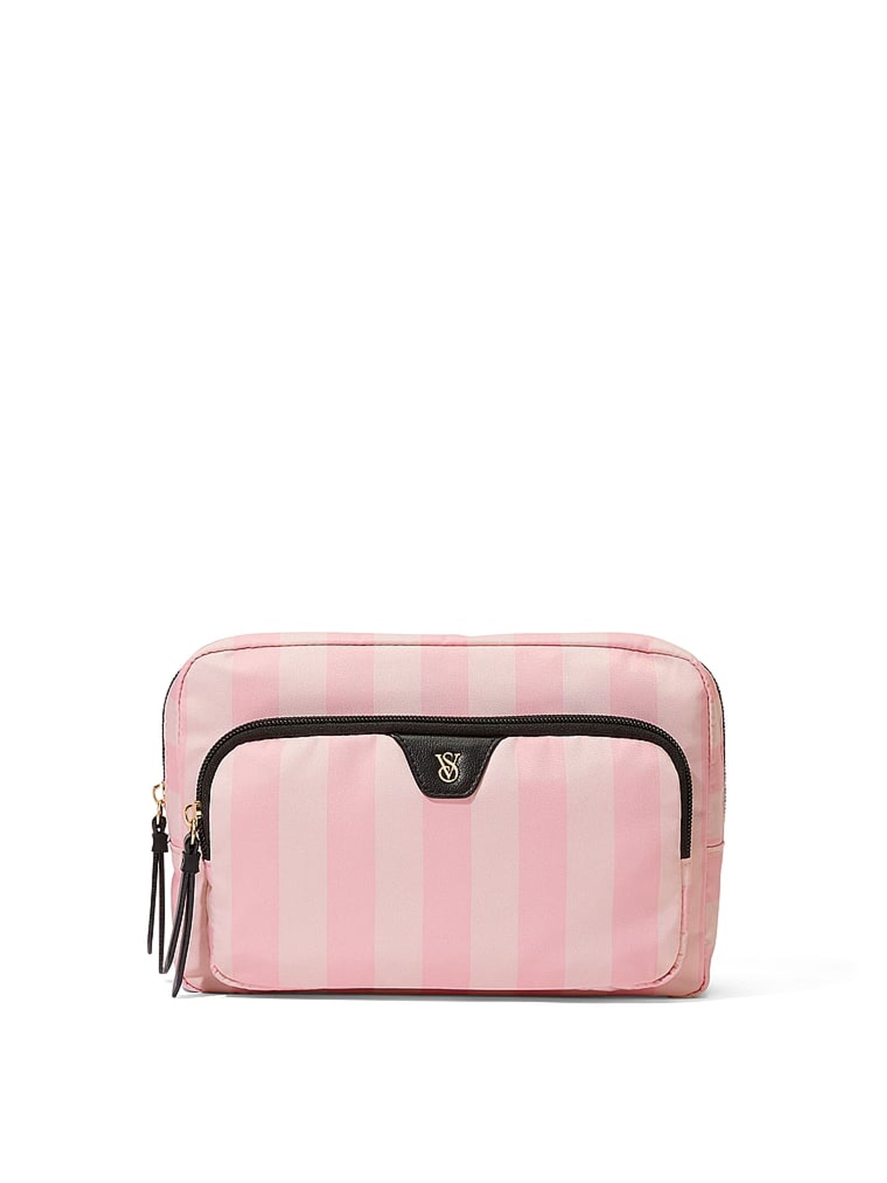 Iconic Stripe Pink with Black Makeup Bag Victoria's Secret UK