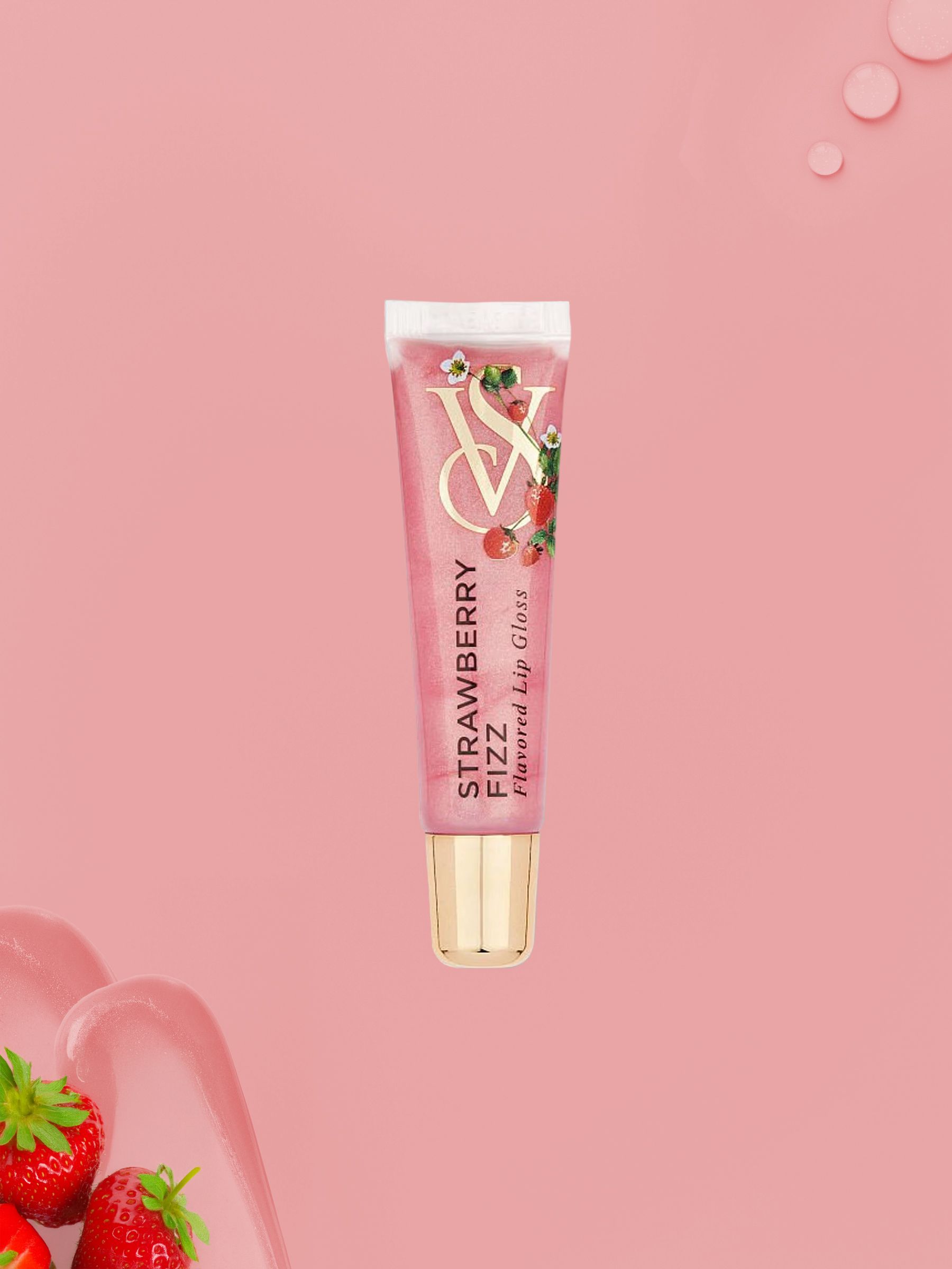 Pink Strawberry Fizz Flavoured Lip Gloss