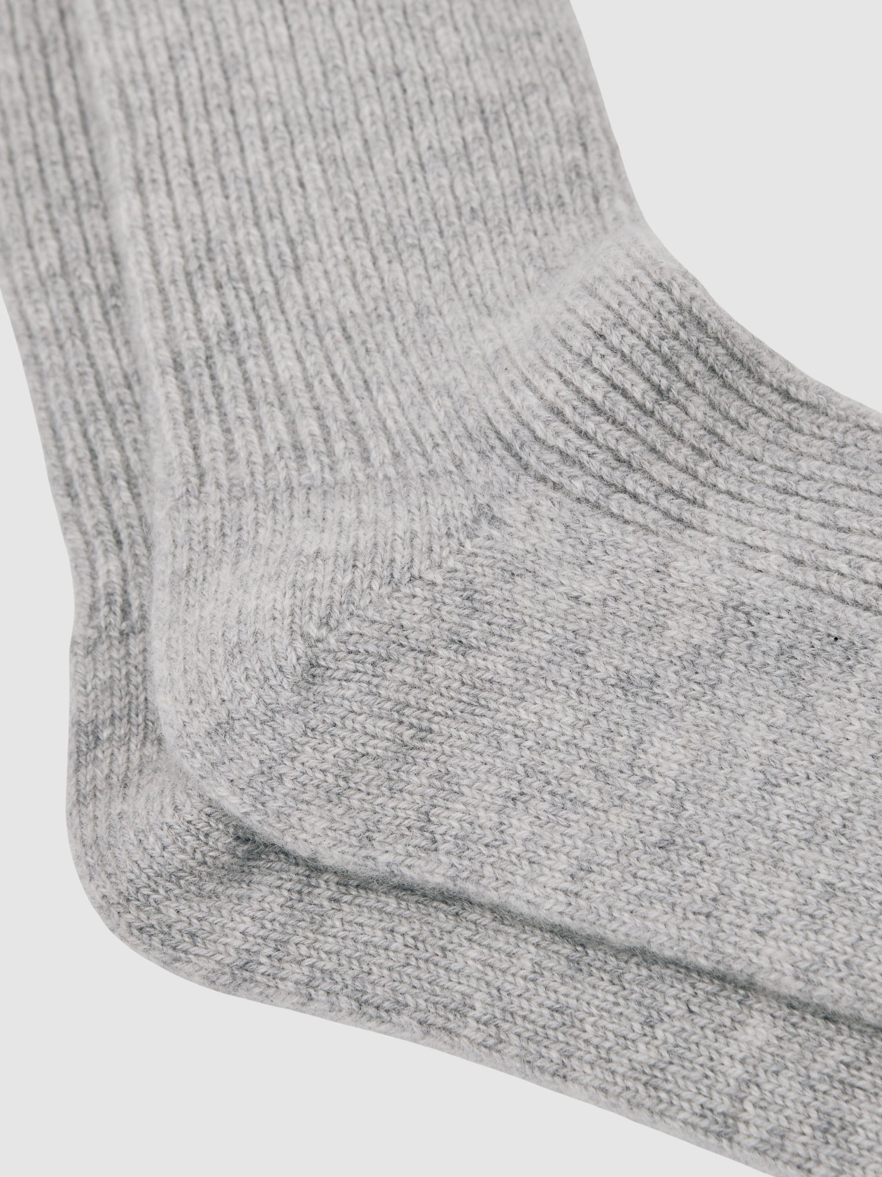 Atelier 100% Cashmere Rib-Knit Socks in Soft Grey - Image 2 of 3