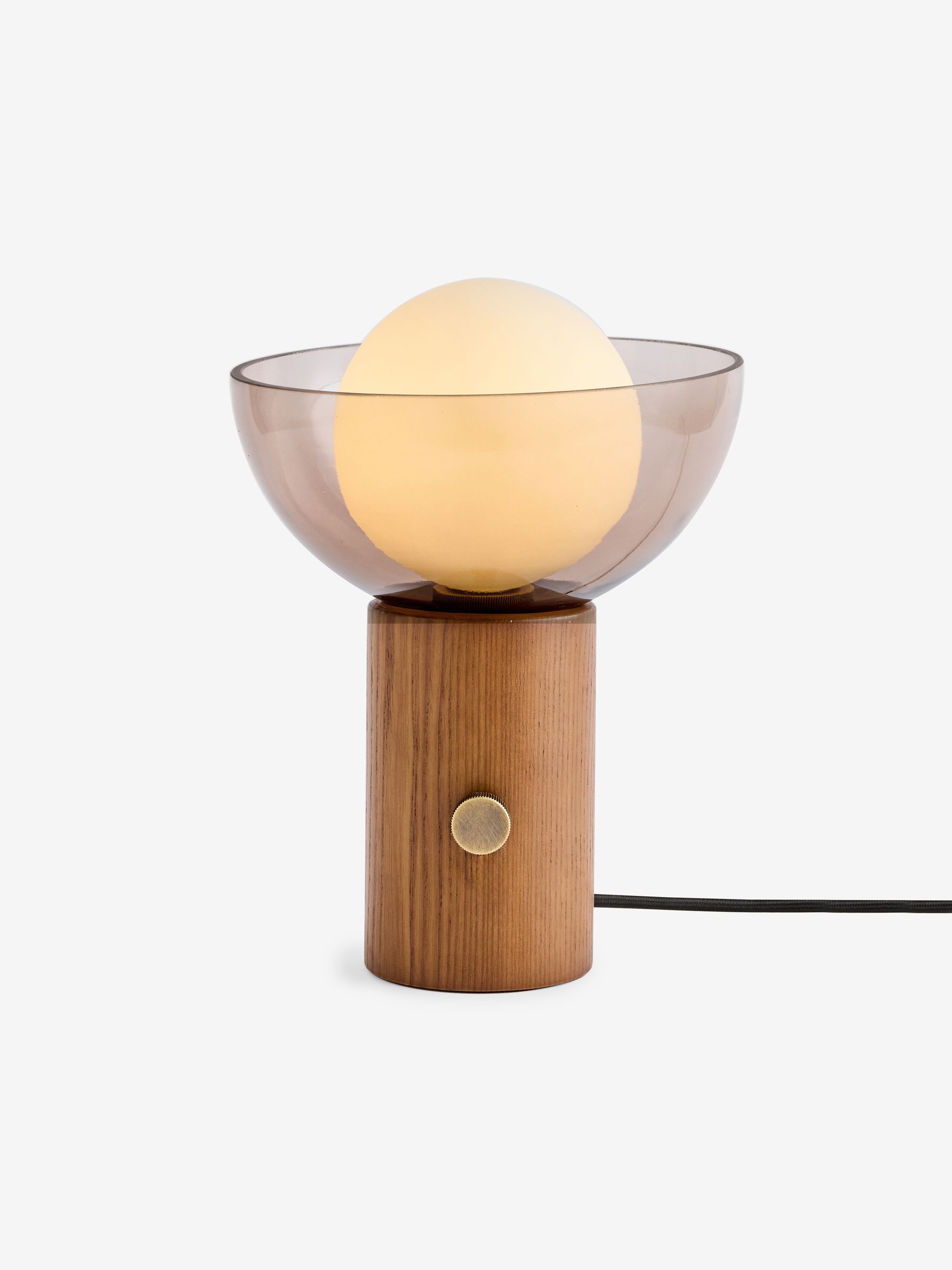 Layla Table Lamp in Dark Wood - Image 1 of 2