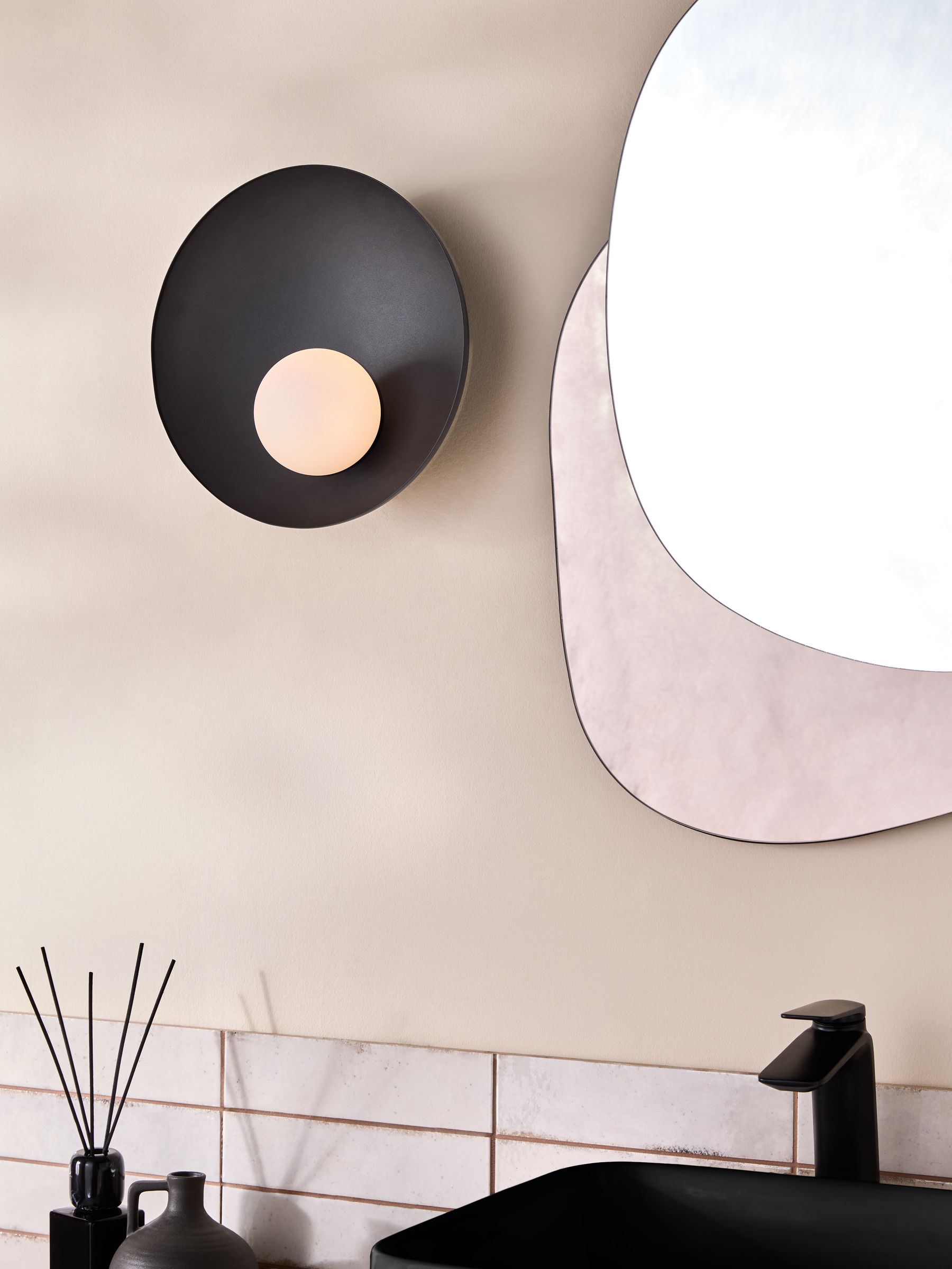 Black Malta Bathroom Wall Light - Image 1 of 5