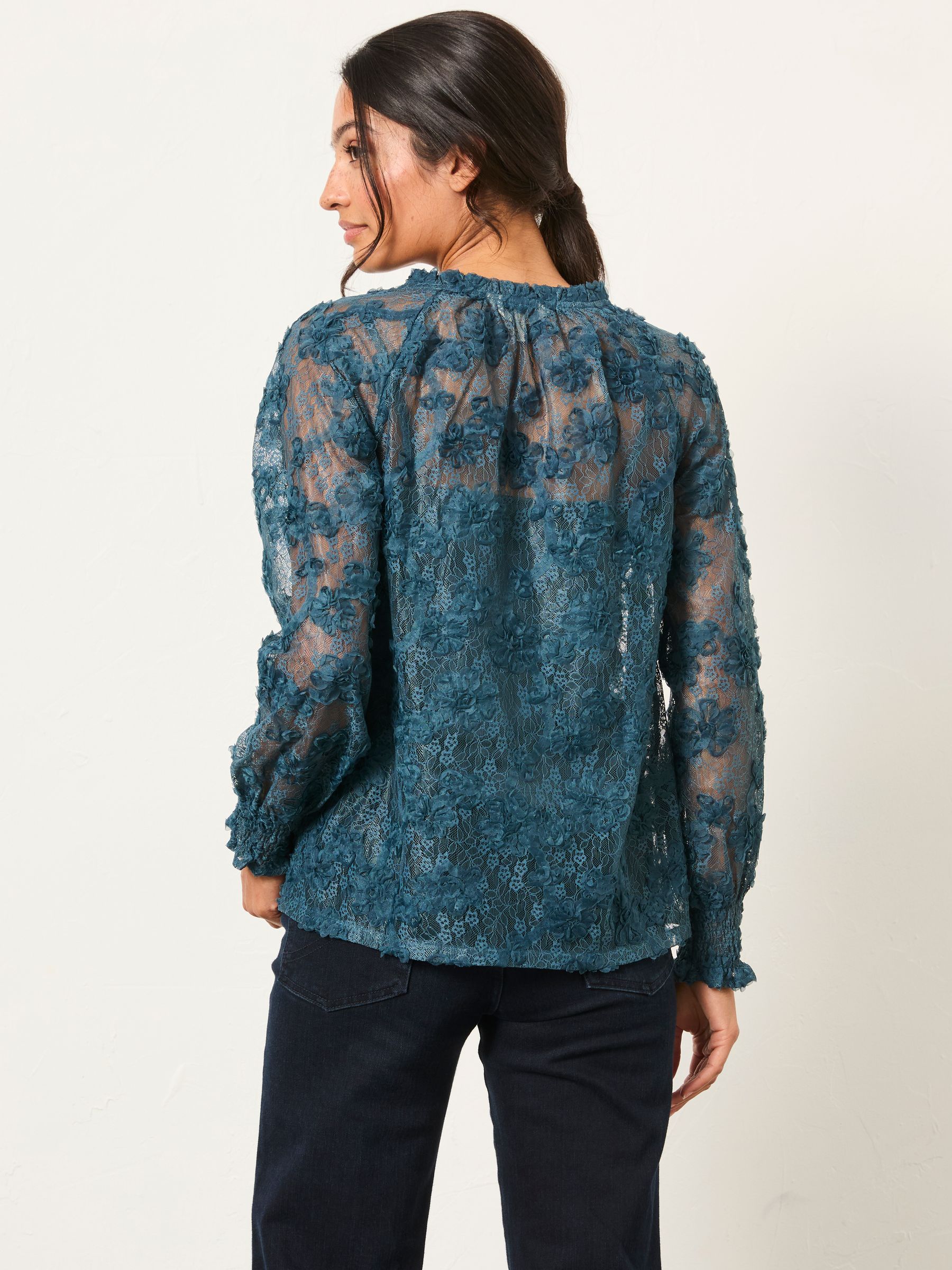 Flo Blue Navy Lace Top - Image 2 of 5 Flo Blue Navy Lace Top - Image 2 of 5