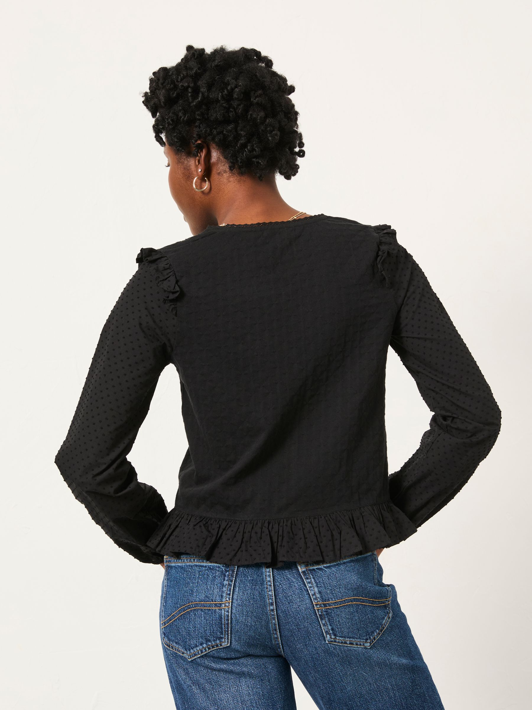 Tina Black Peplum Top - Image 2 of 6 Tina Black Peplum Top - Image 2 of 6