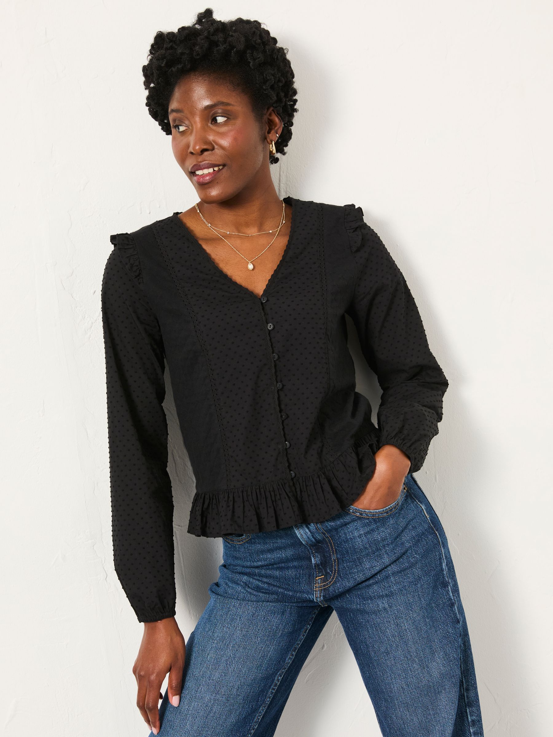 Tina Black Peplum Top - Image 3 of 6