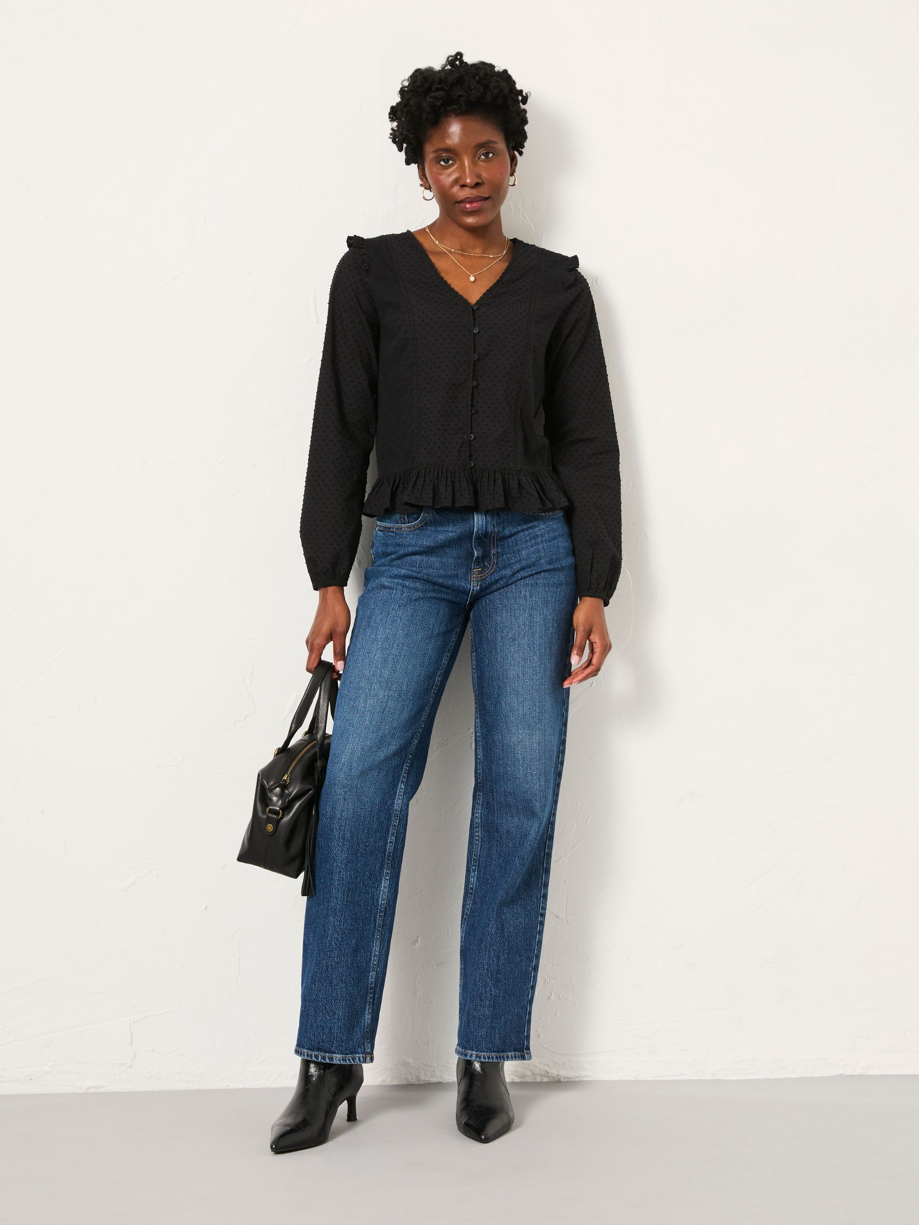Tina Black Peplum Top - Image 4 of 6