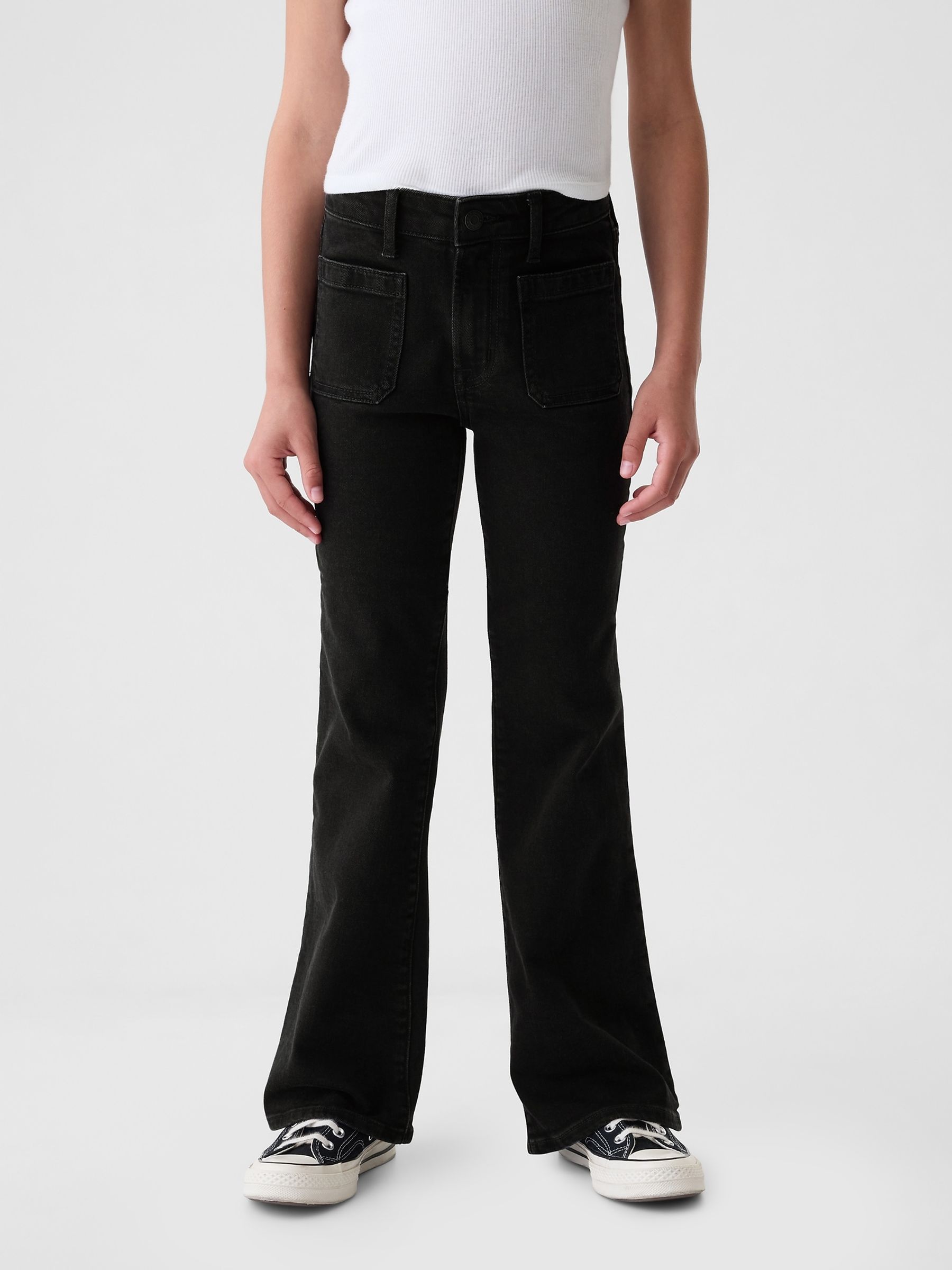 Black High Rise 70s Flare Jeans (5-13yrs) - Image 1 of 4
