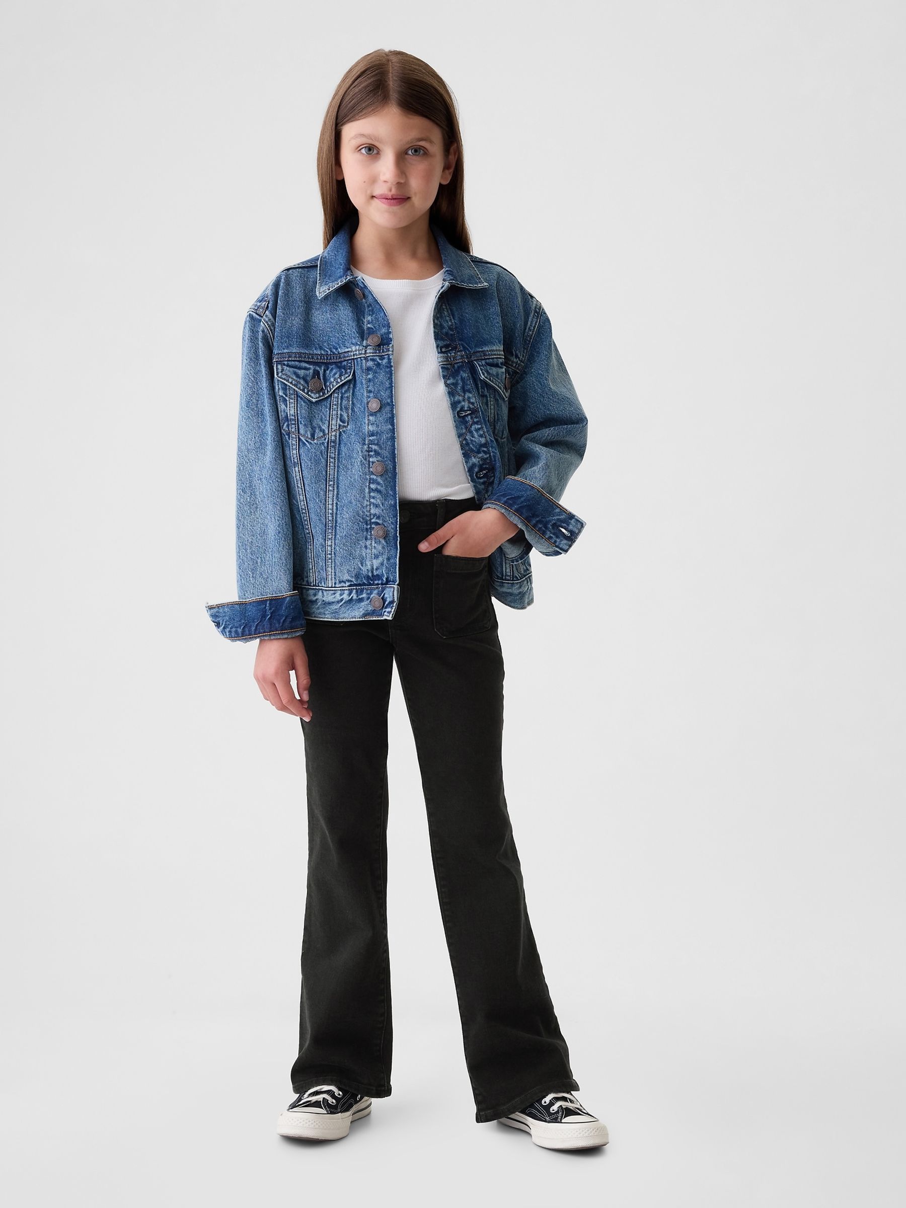 Black High Rise 70s Flare Jeans (5-13yrs) - Image 3 of 4