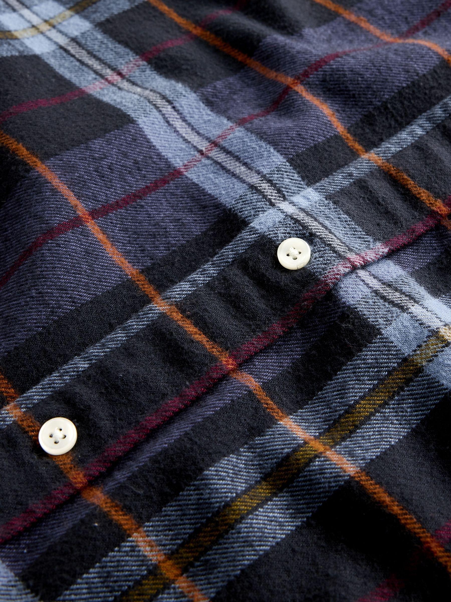 Navy Blue Cotton Relaxed Flannel Shirt - Image 3 of 3