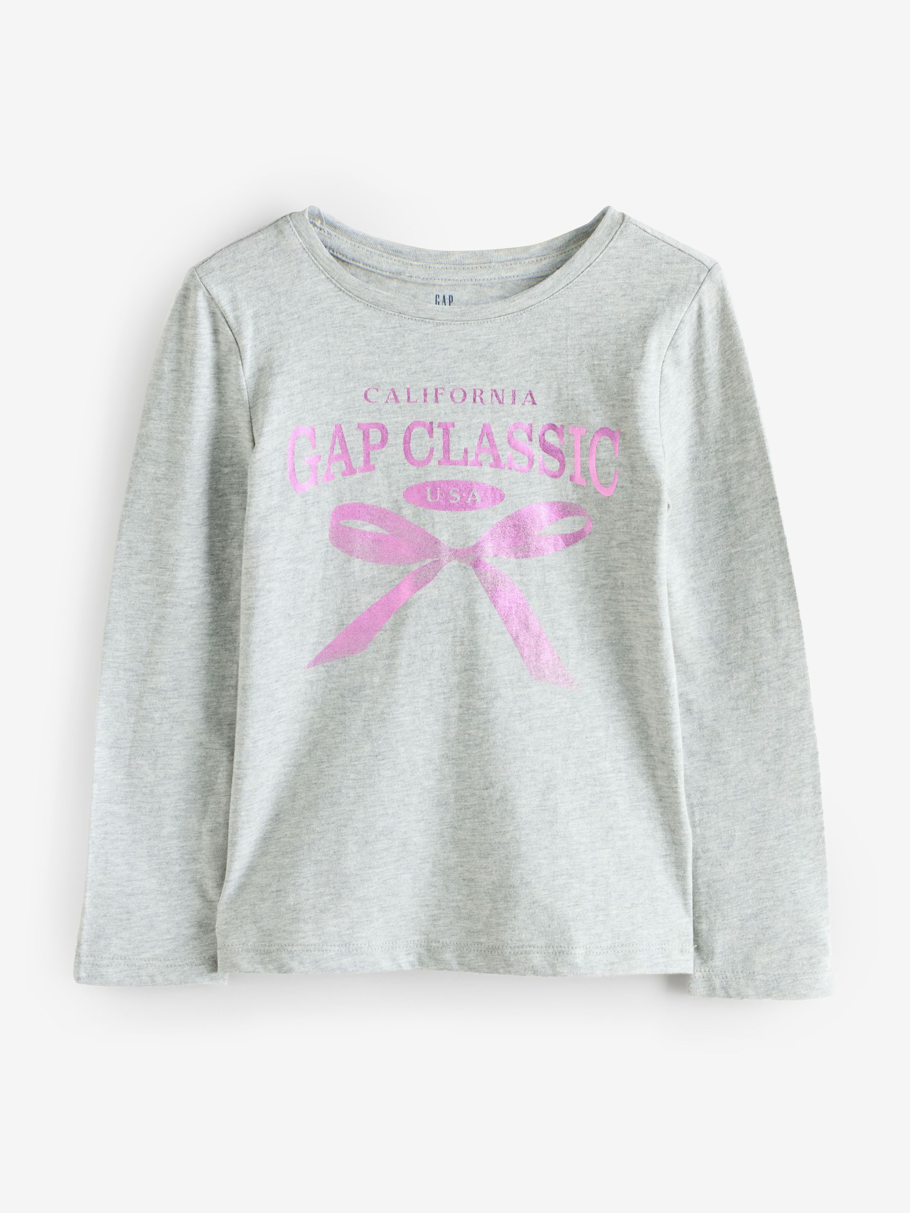 Grey Long Sleeve Graphic T-Shirt - Image 1 of 4