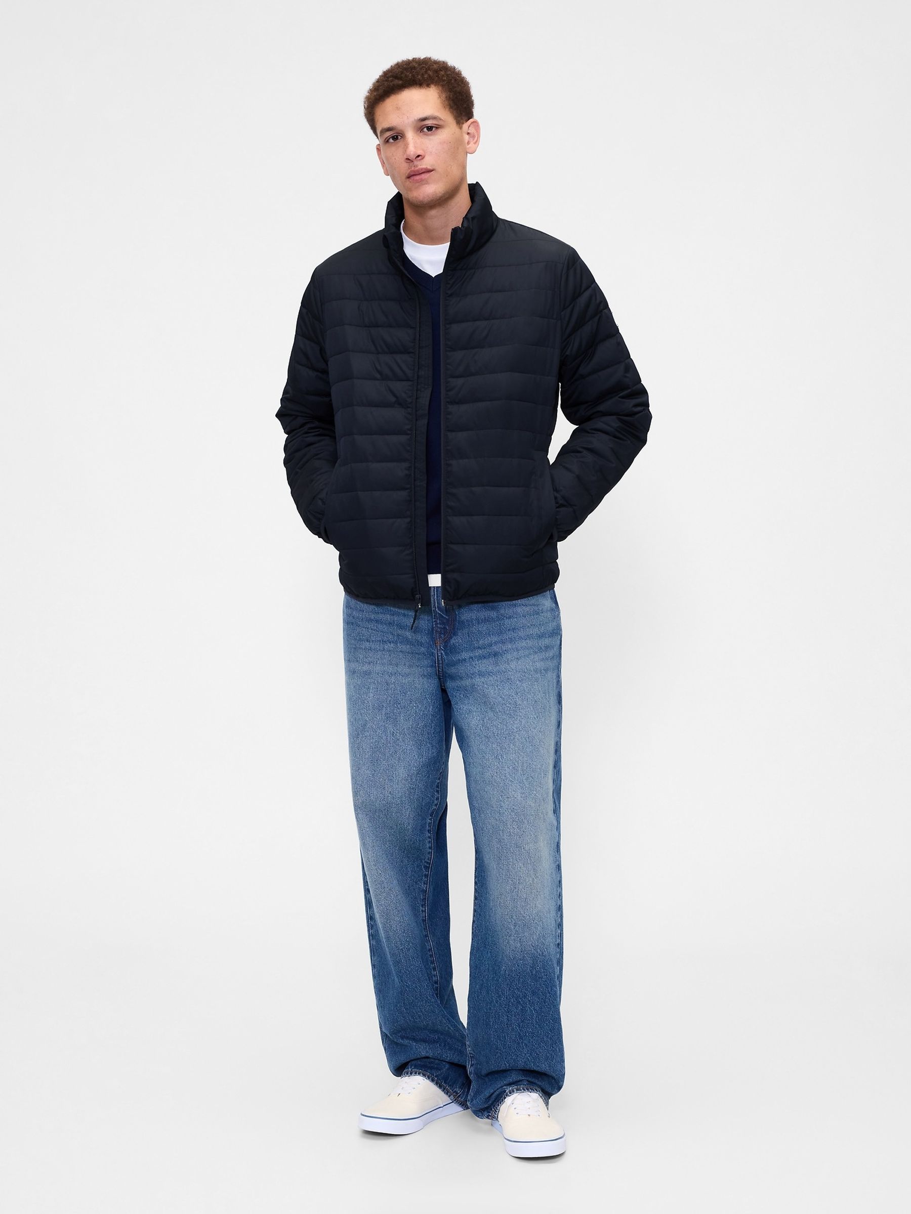 Navy Relaxed Cold Control Puffer Jacket - Image 3 of 4