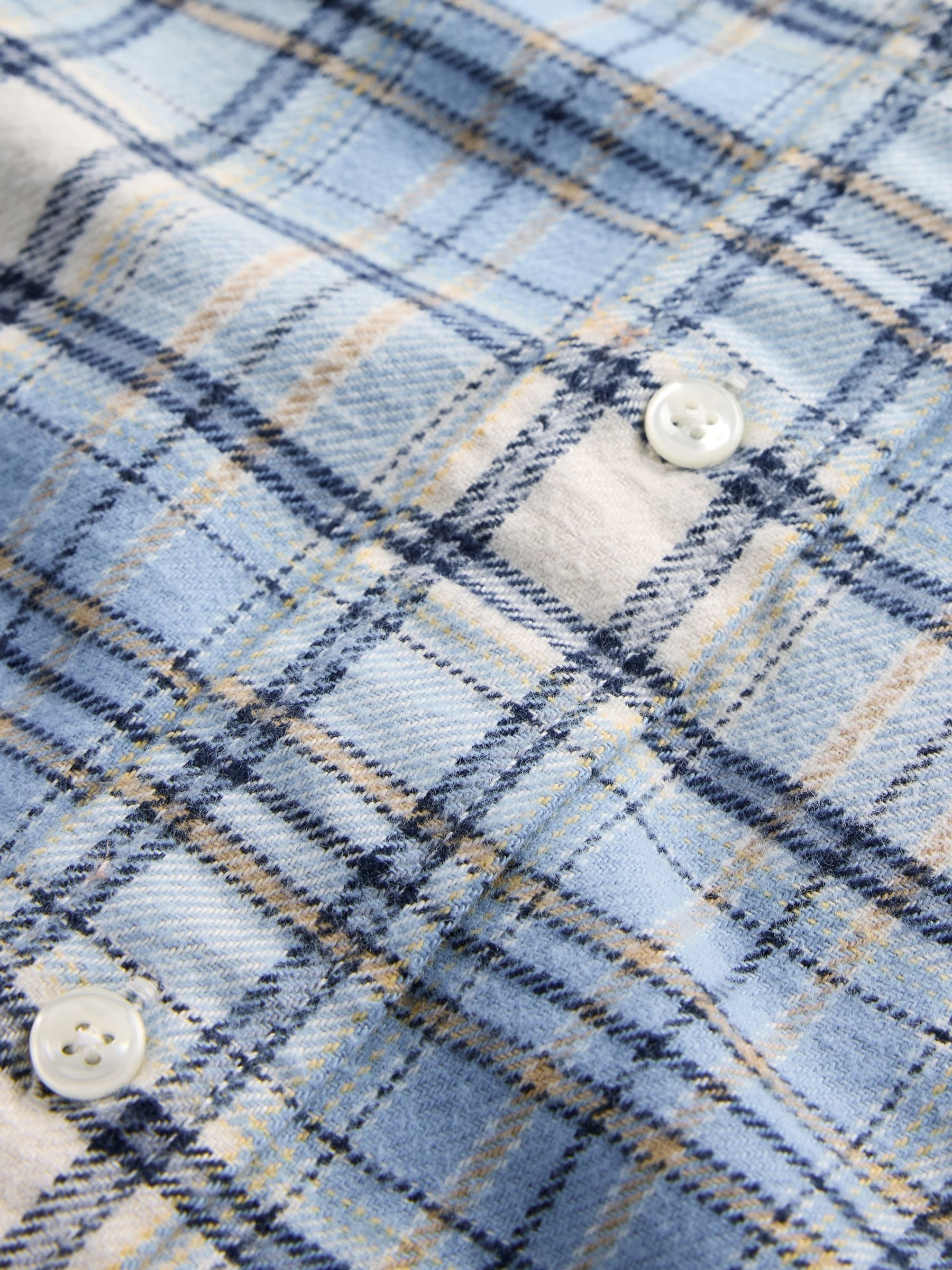 Light Blue Cotton Relaxed Flannel Shirt - Image 4 of 4
