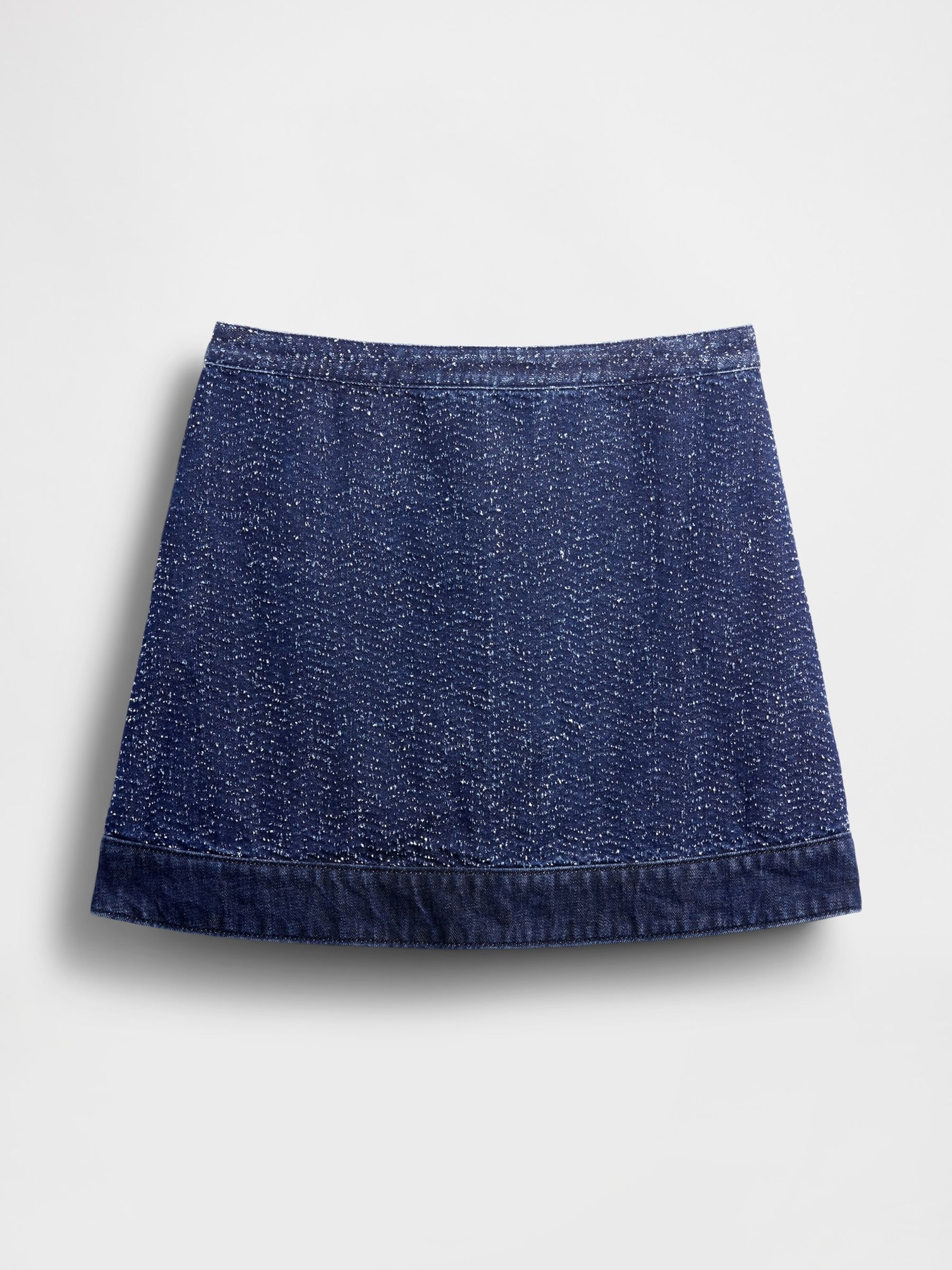 Dark Wash Blue Denim Tweed Mini Skirt - Image 4 of 5