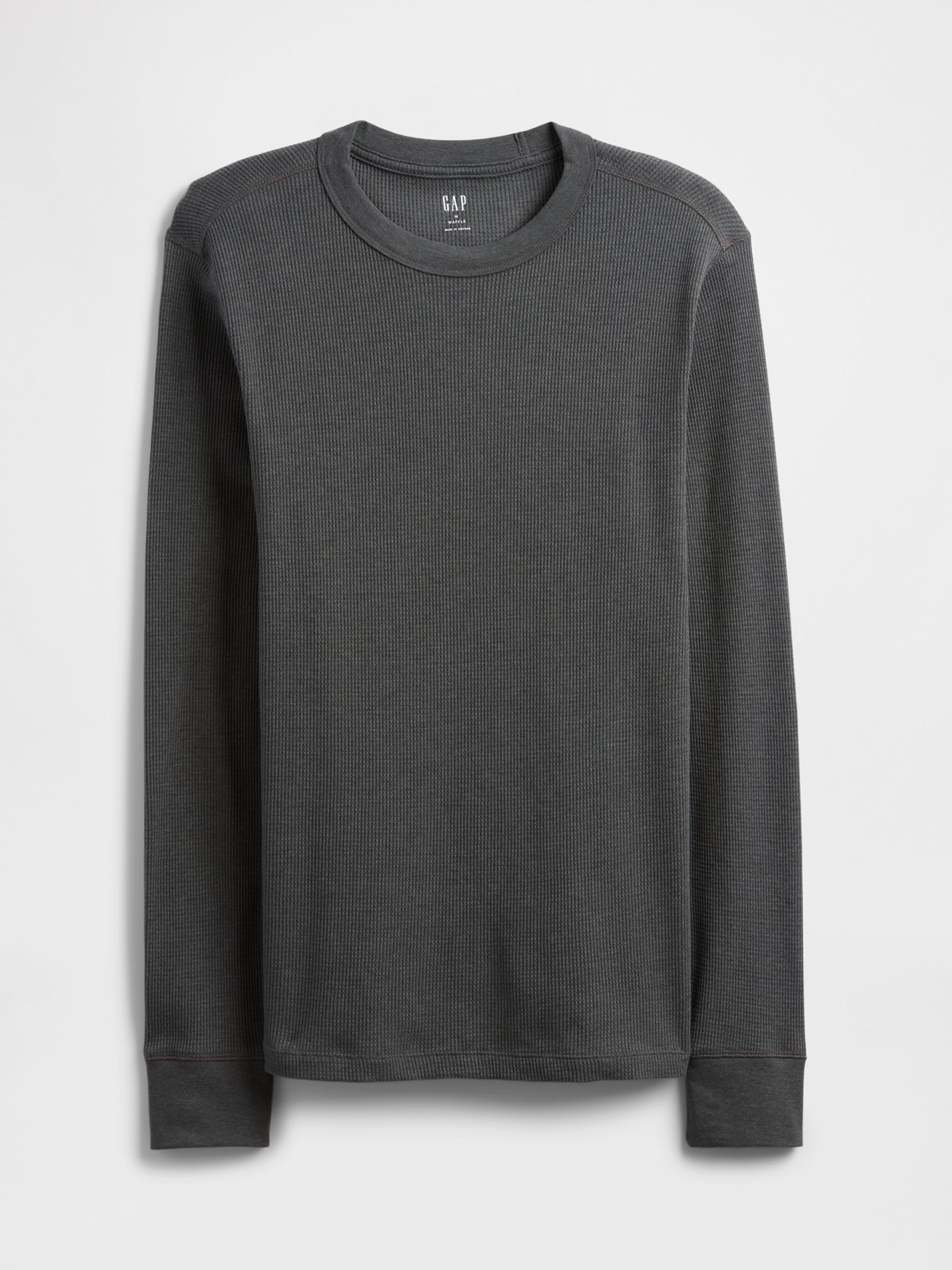 Grey Waffle Knit Crew Neck T-Shirt - Image 4 of 4