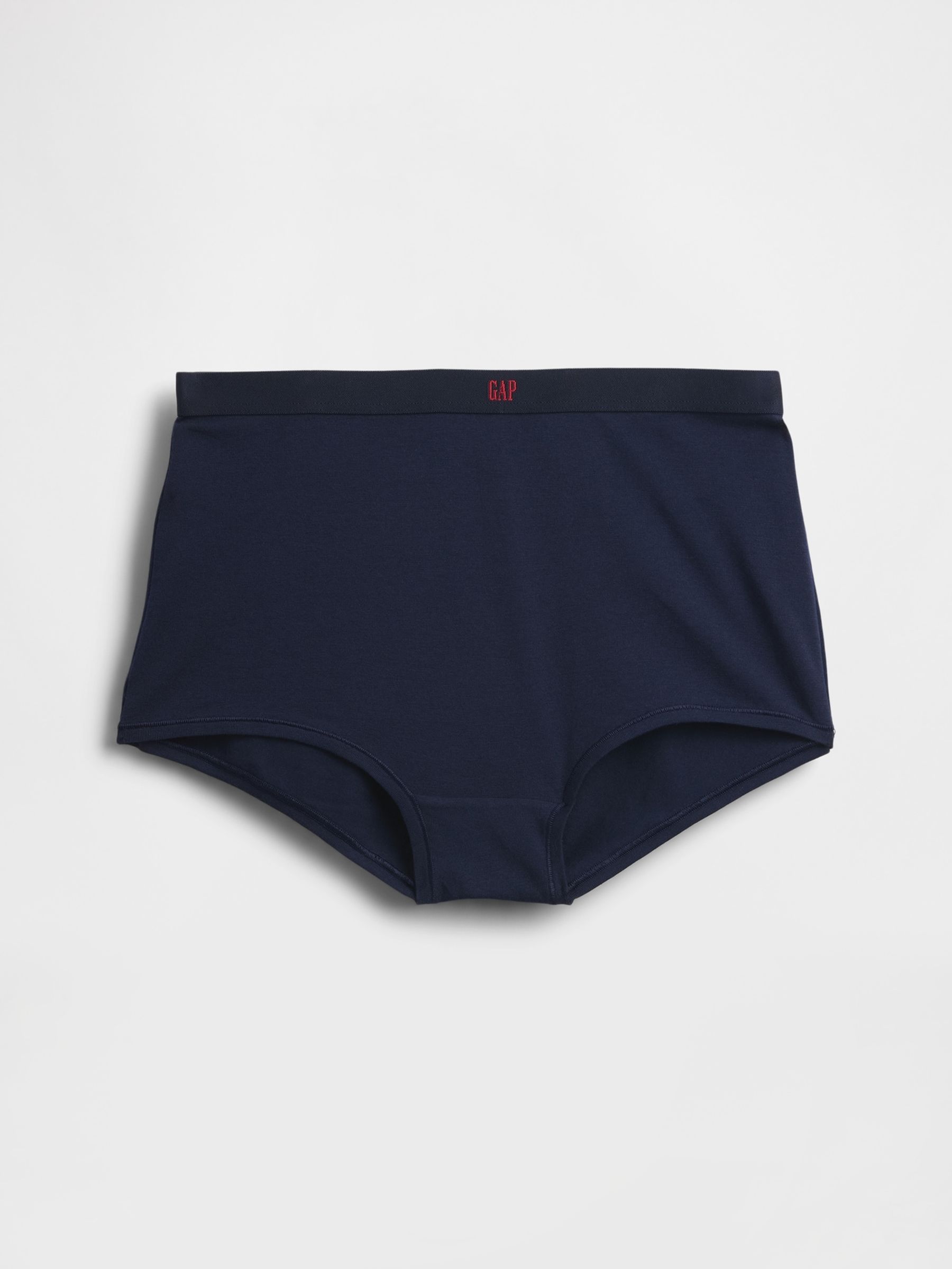 Navy Blue Stretch Cotton High Waisted Shorts - Image 1 of 1