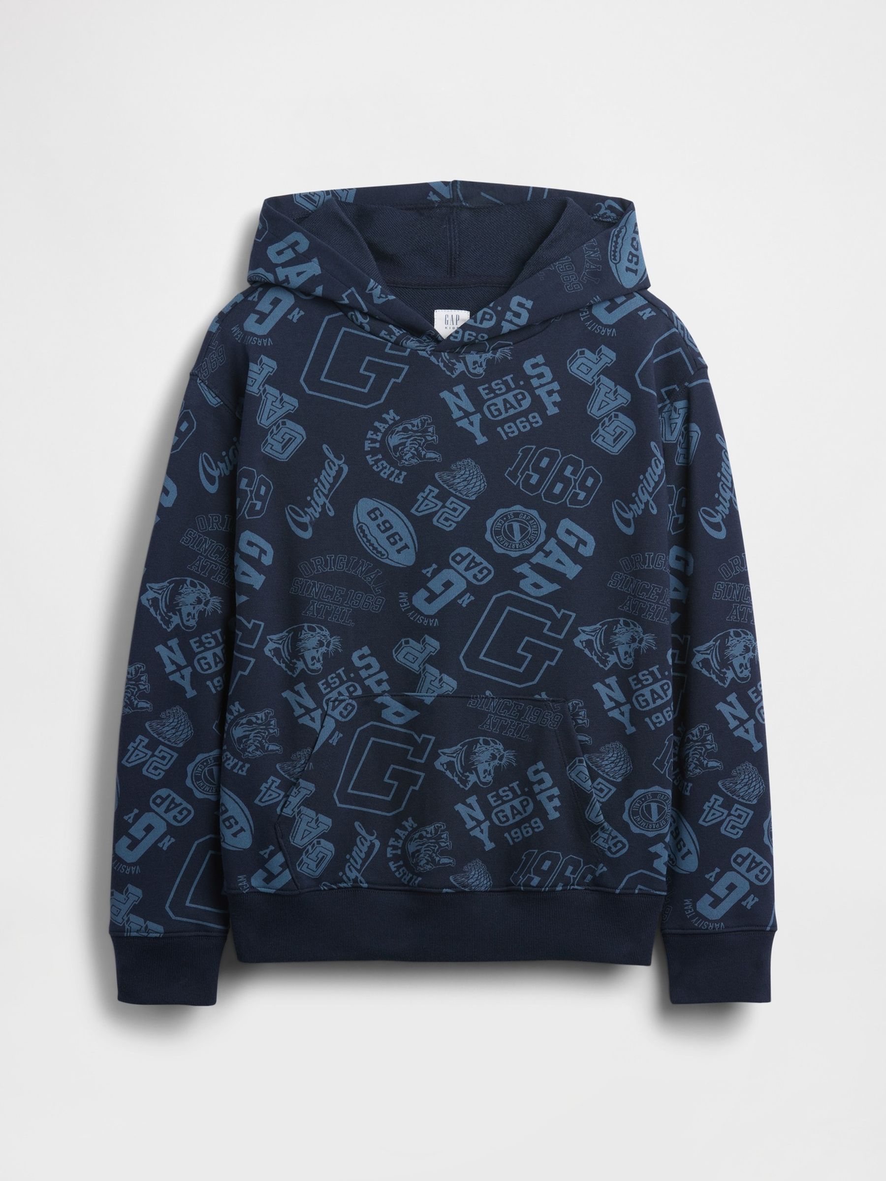 Blue Relaxed Print Hoodie - Image 4 of 5