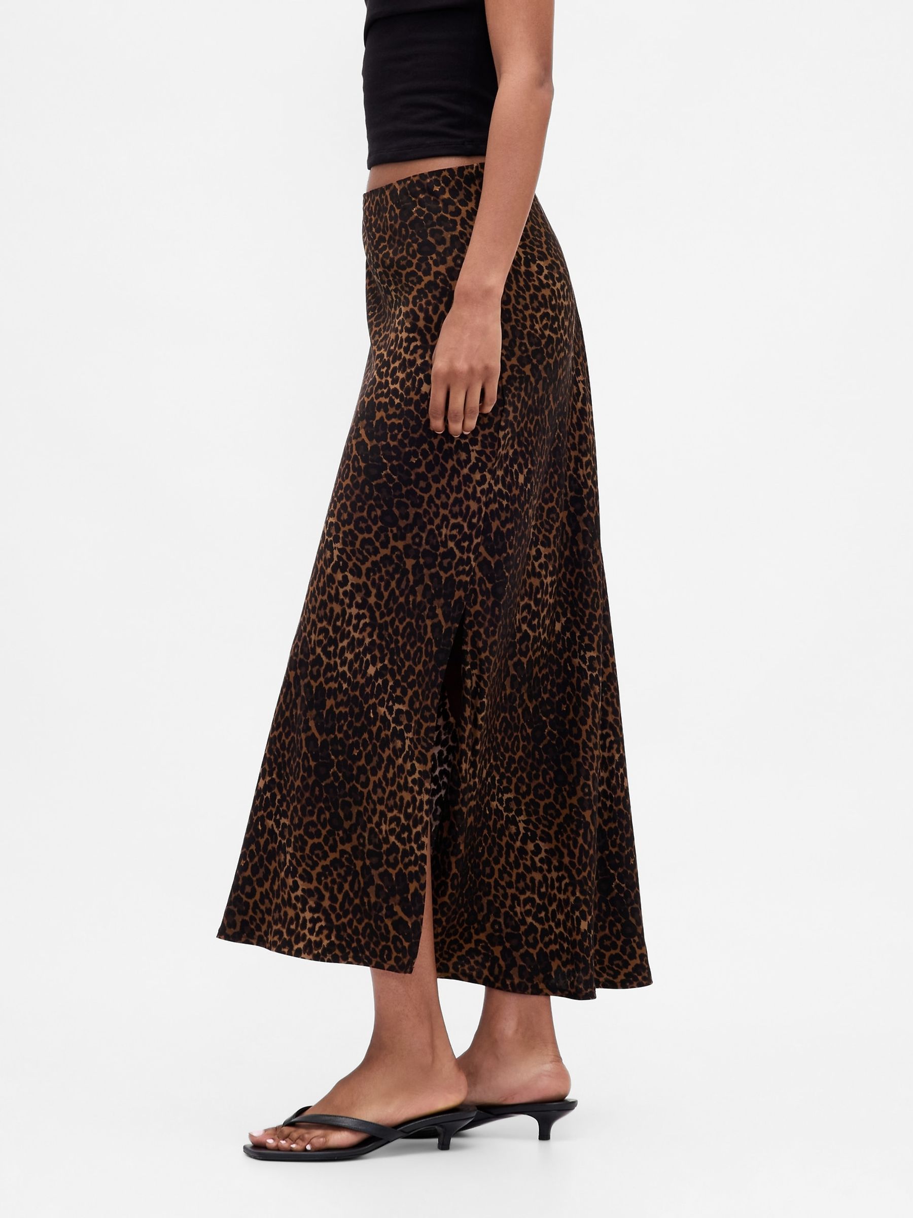Brown Maxi Slip Skirt - Image 3 of 4