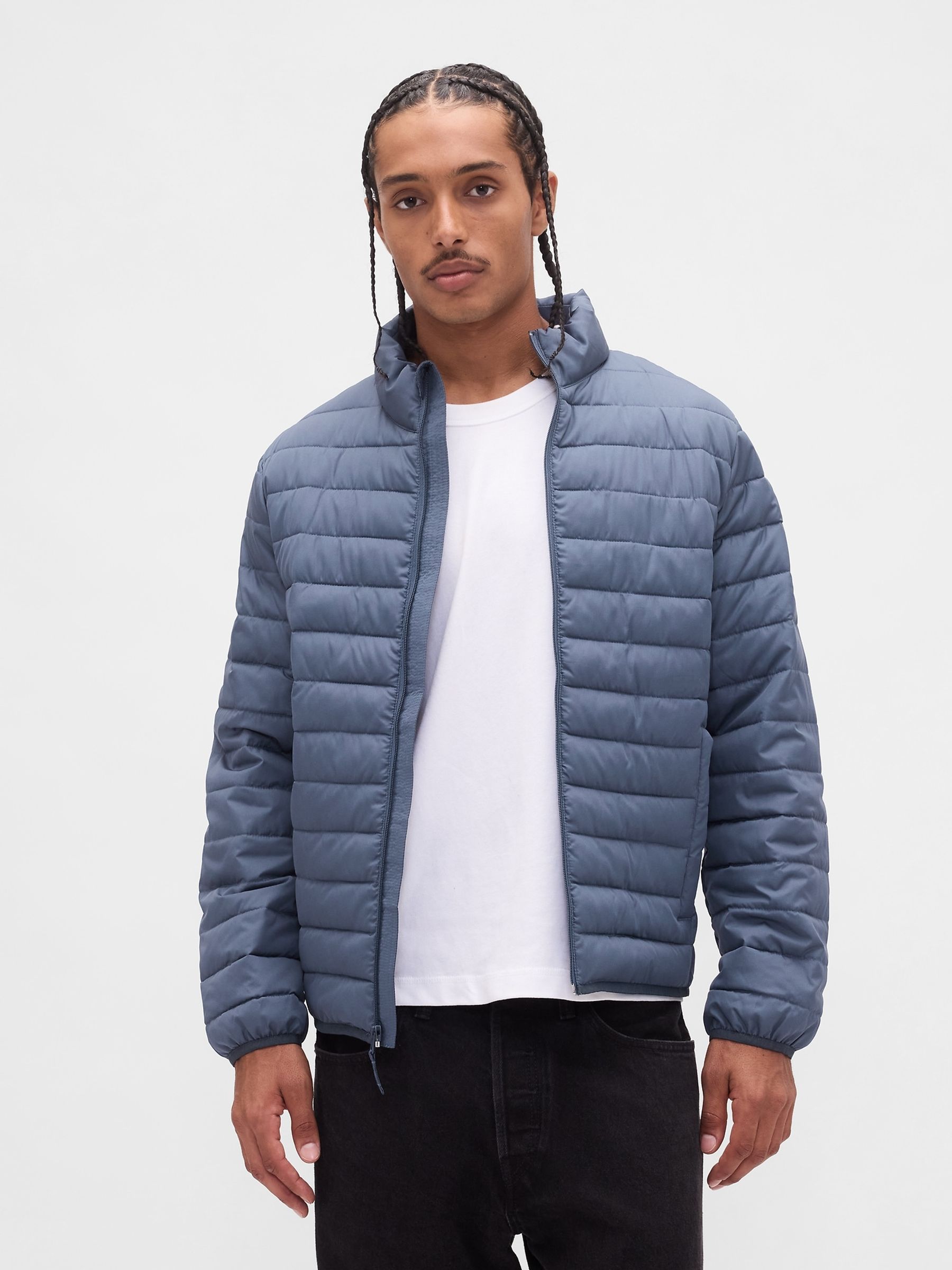 Blue Relaxed Cold Control Puffer Jacket - Image 1 of 4