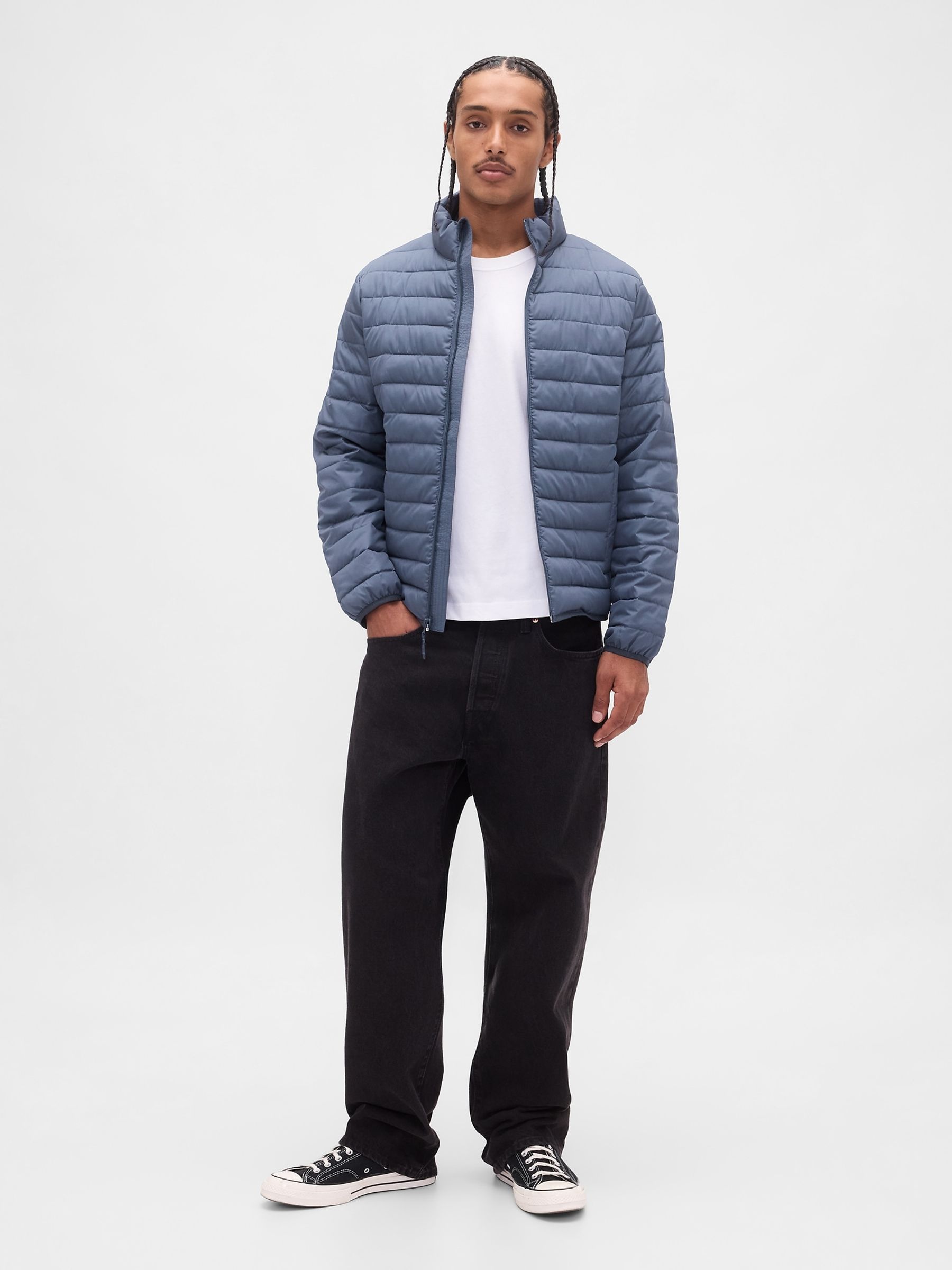 Blue Relaxed Cold Control Puffer Jacket - Image 3 of 4
