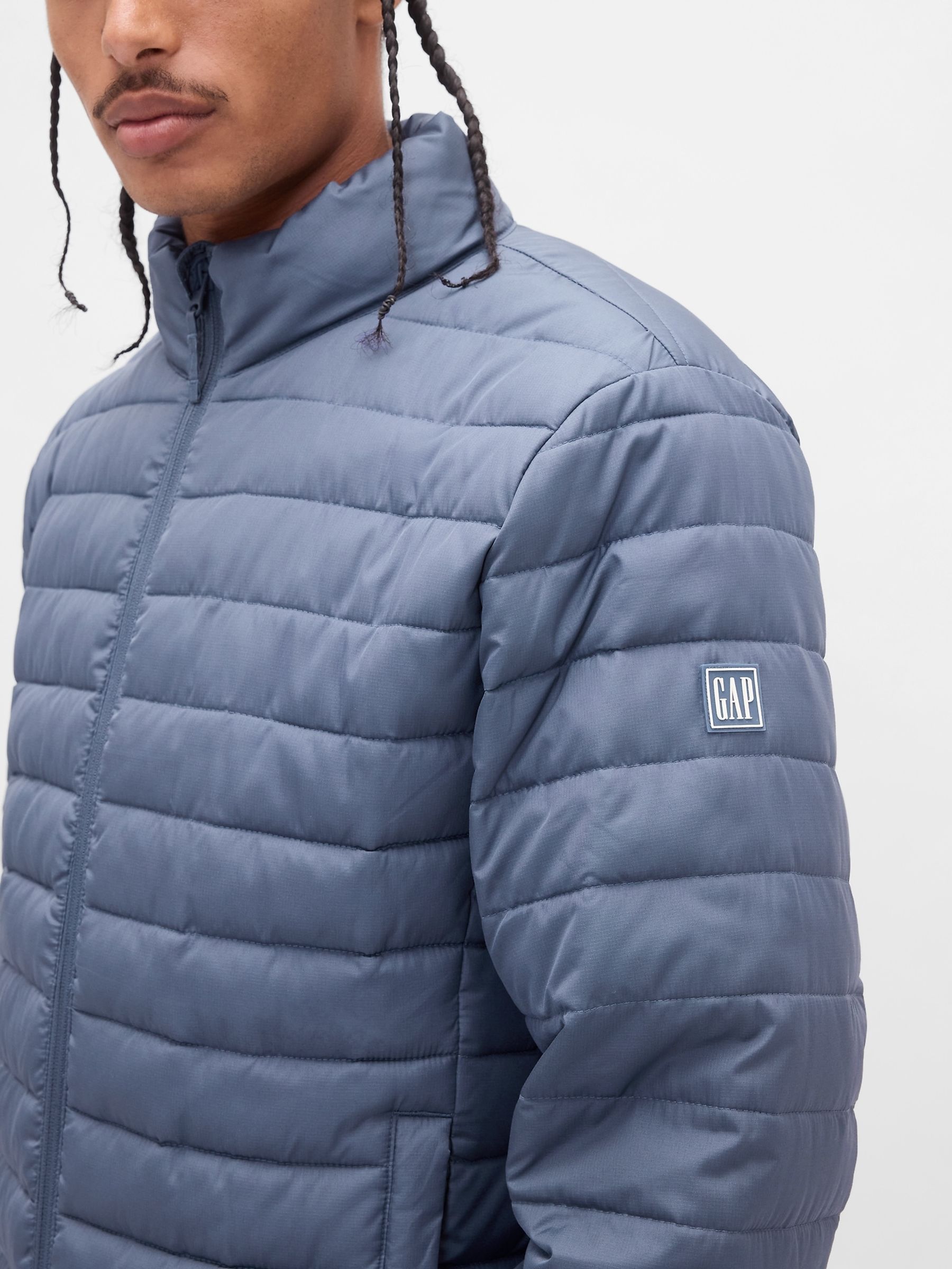 Blue Relaxed Cold Control Puffer Jacket - Image 4 of 4