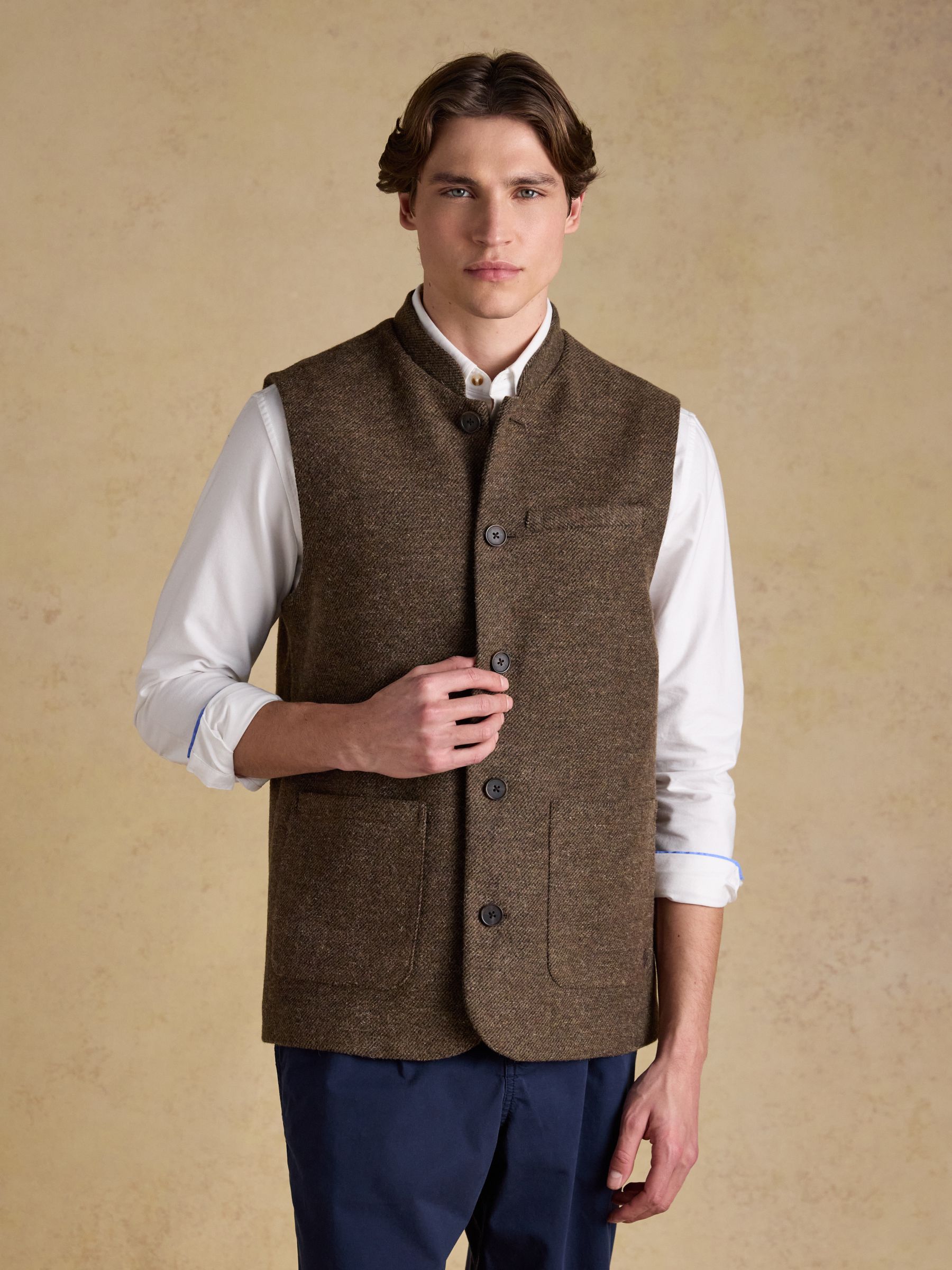 Brown Tweed Gilet | Joules