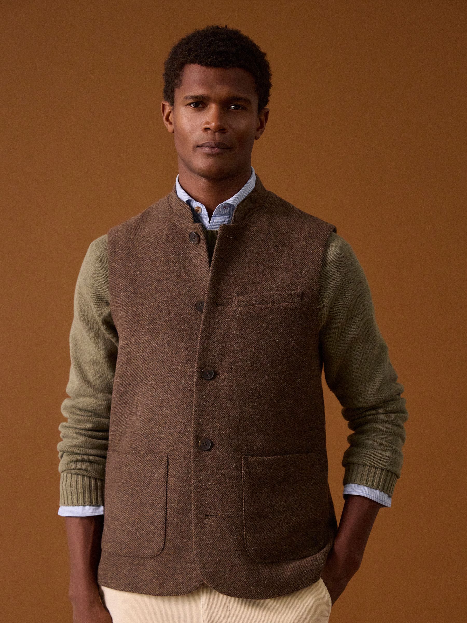 Brown Tweed Gilet - Image 1 of 11