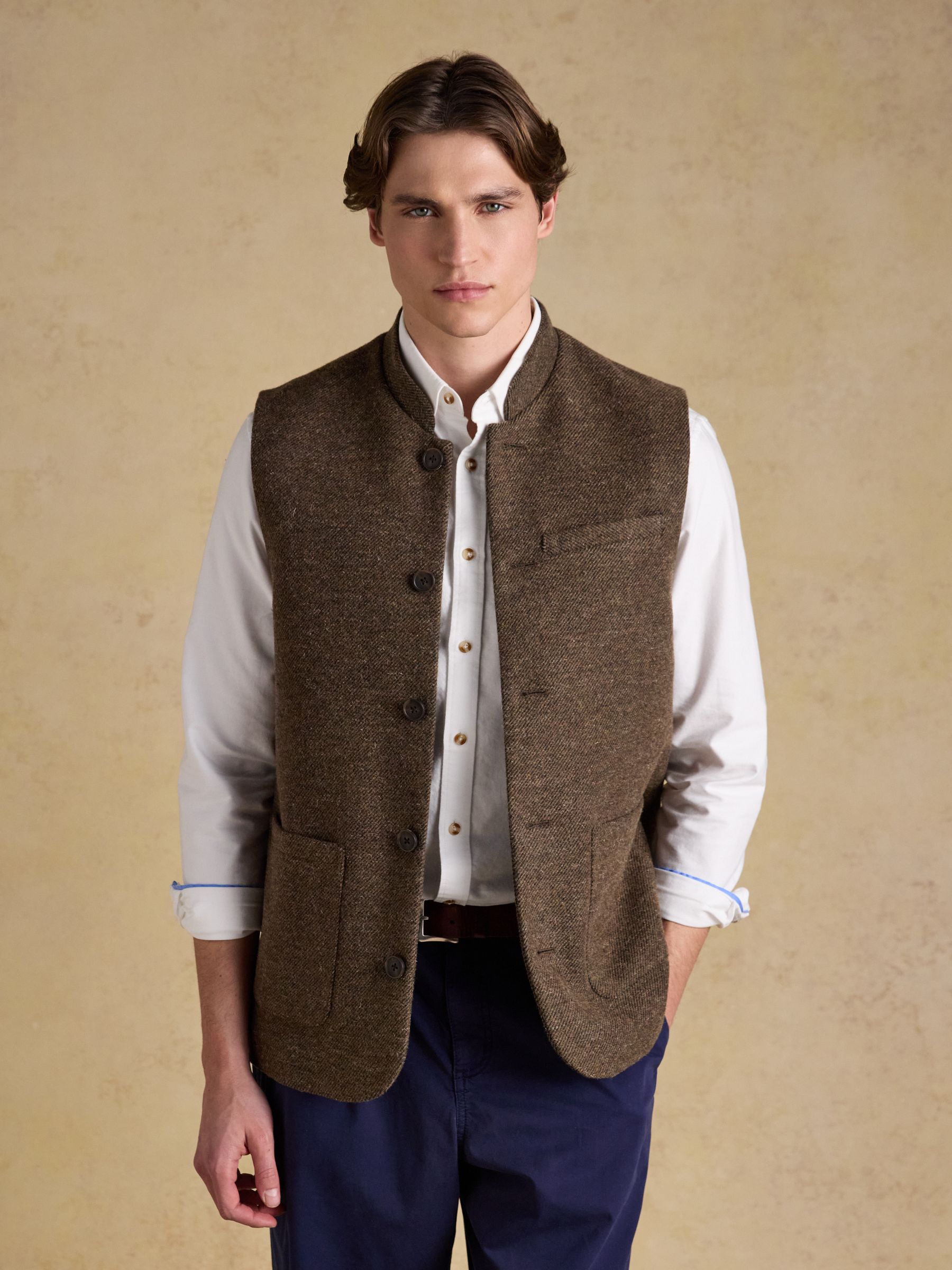 Brown Tweed Gilet | Joules
