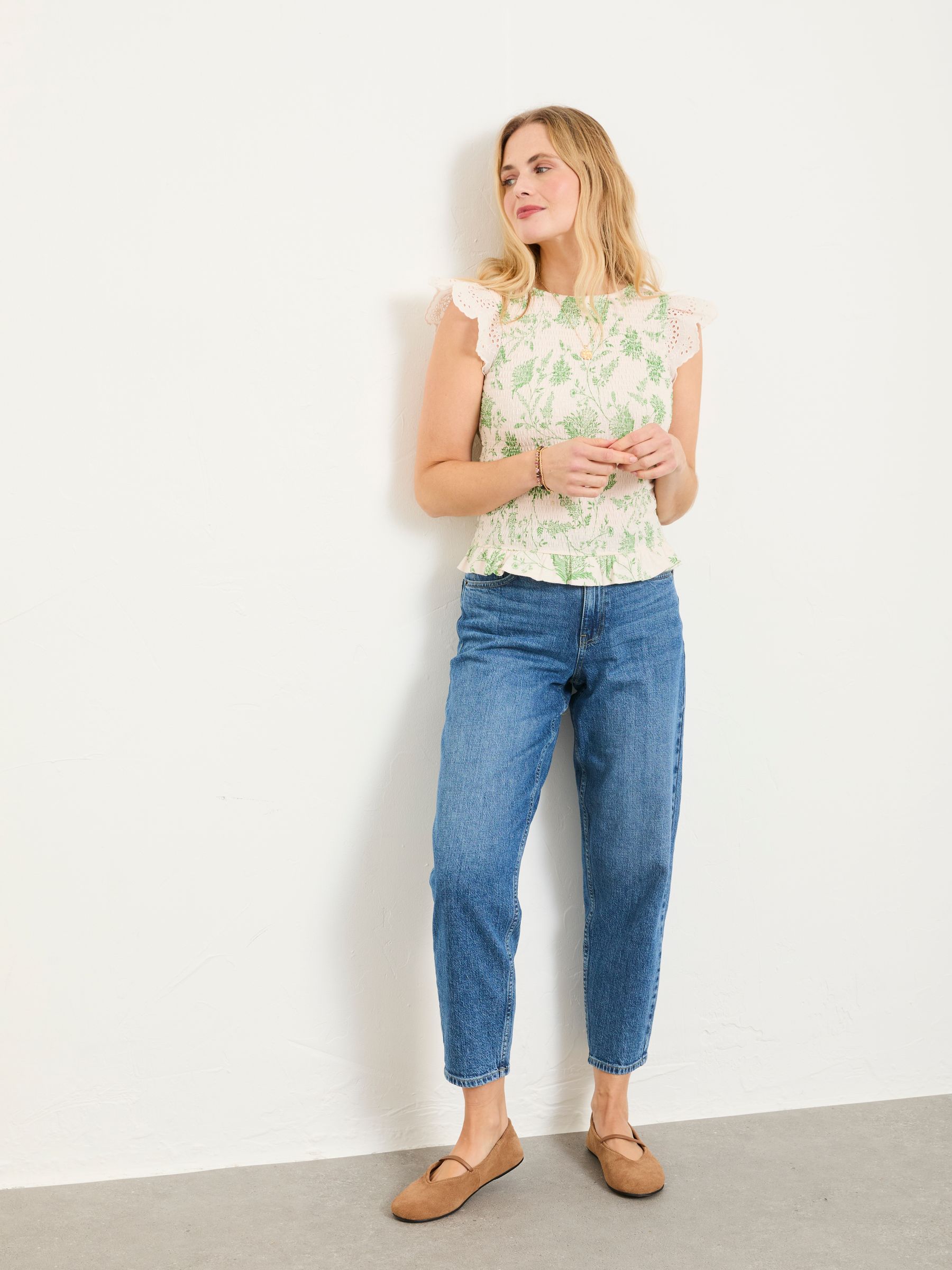 Betty Ivory Summer Meadow Shirred Top - Image 4 of 7
