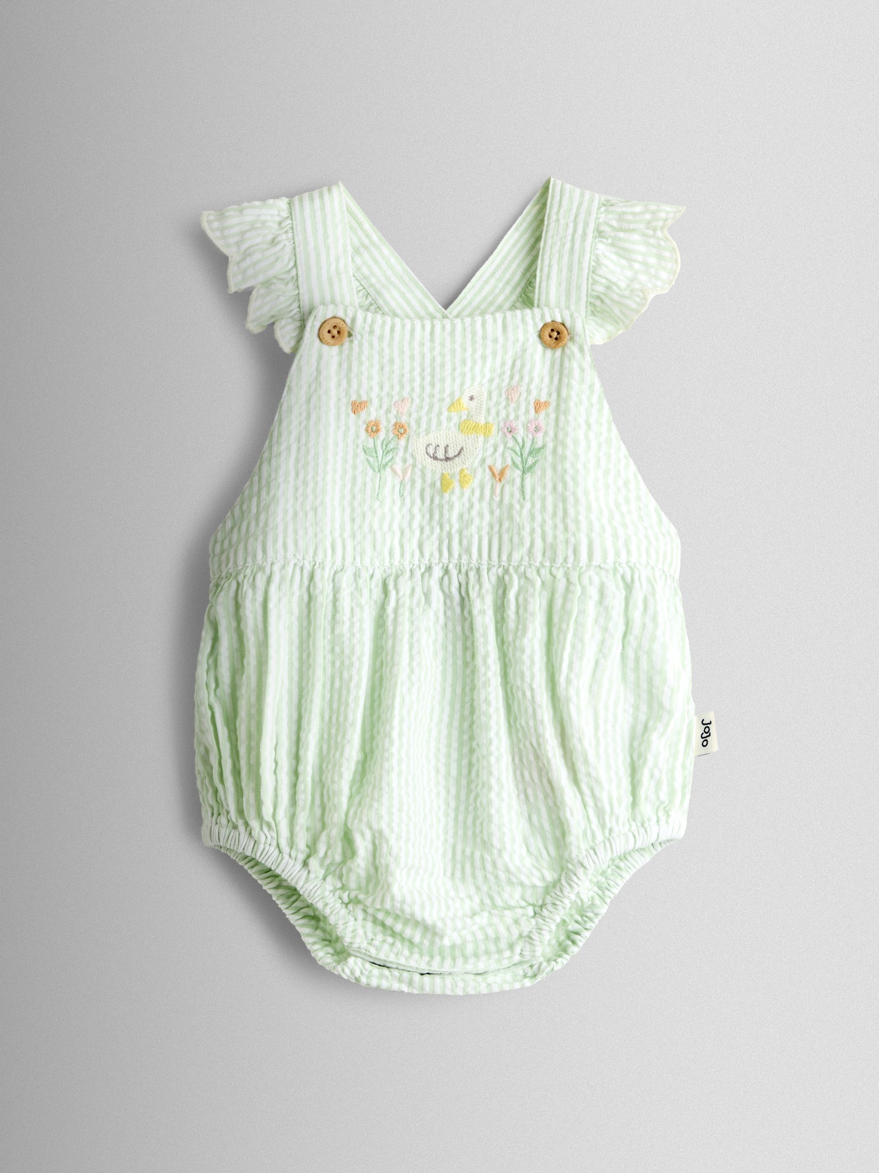 Green Duck Stripe Frill Romper - Image 3 of 5