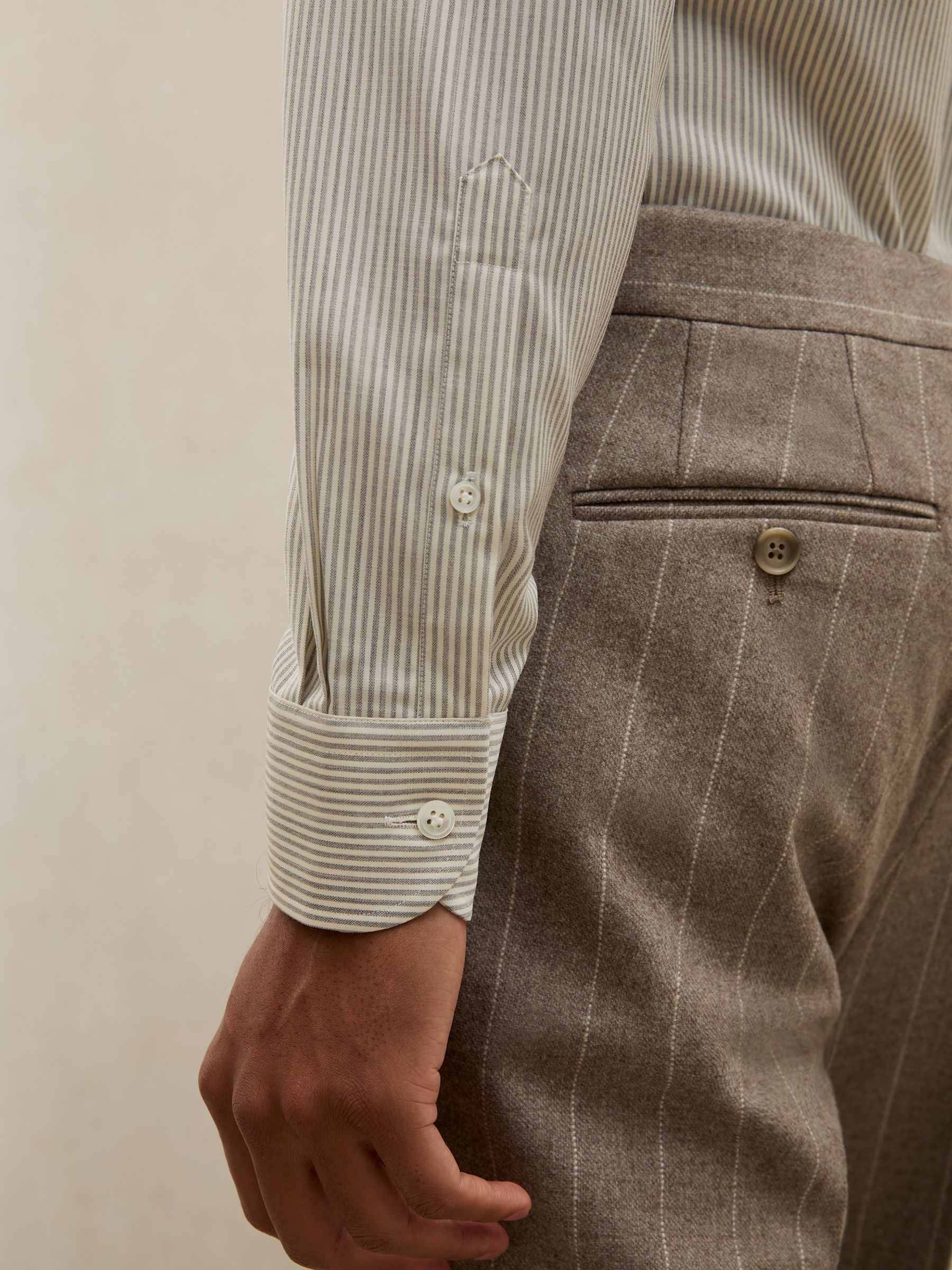Atelier Pinstripe Regular-Fit Shirt in White/Navy - image 4